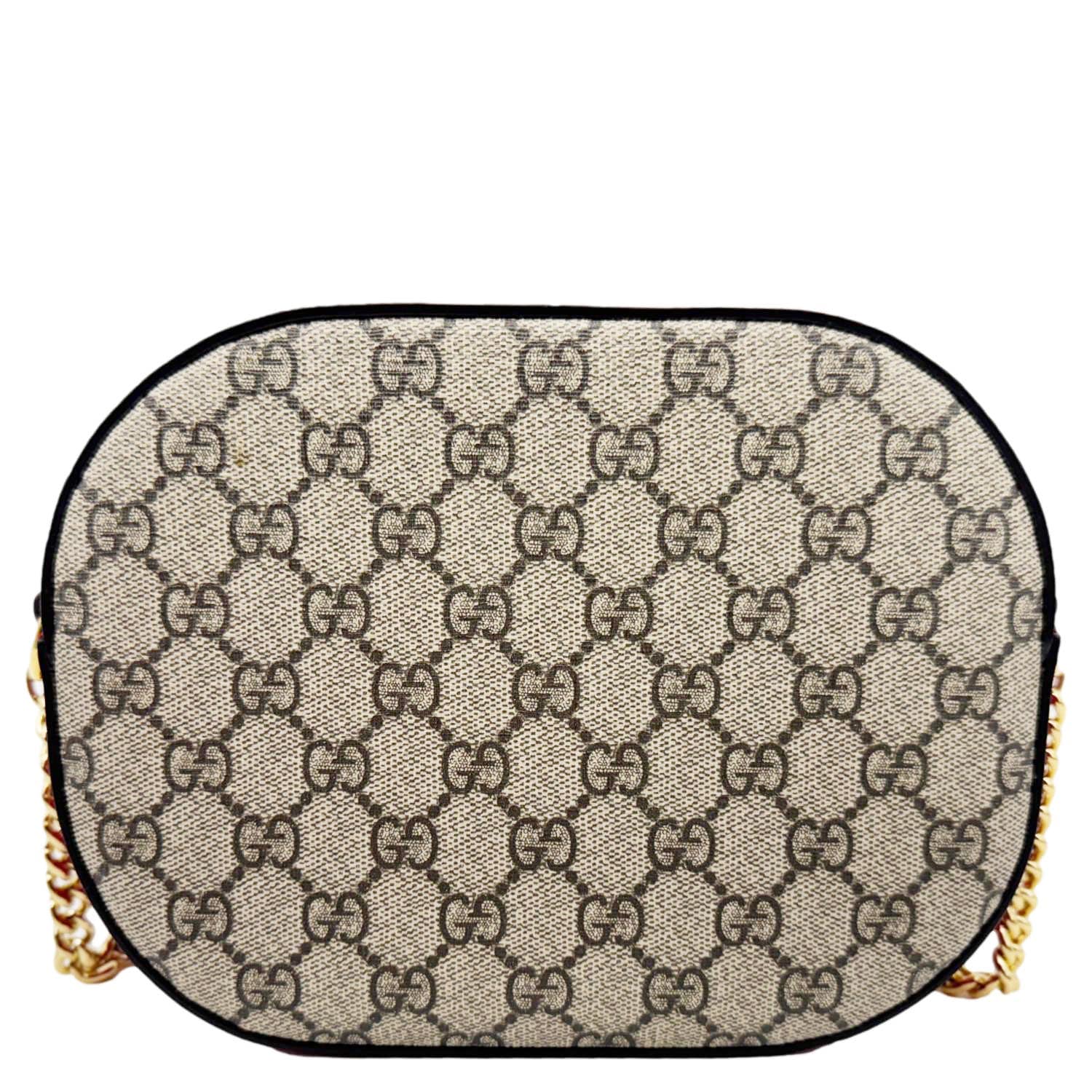 GUCCI Kingsnake Heart Mini GG Supreme Chain Crossbody Bag Red 409535 - Image 14
