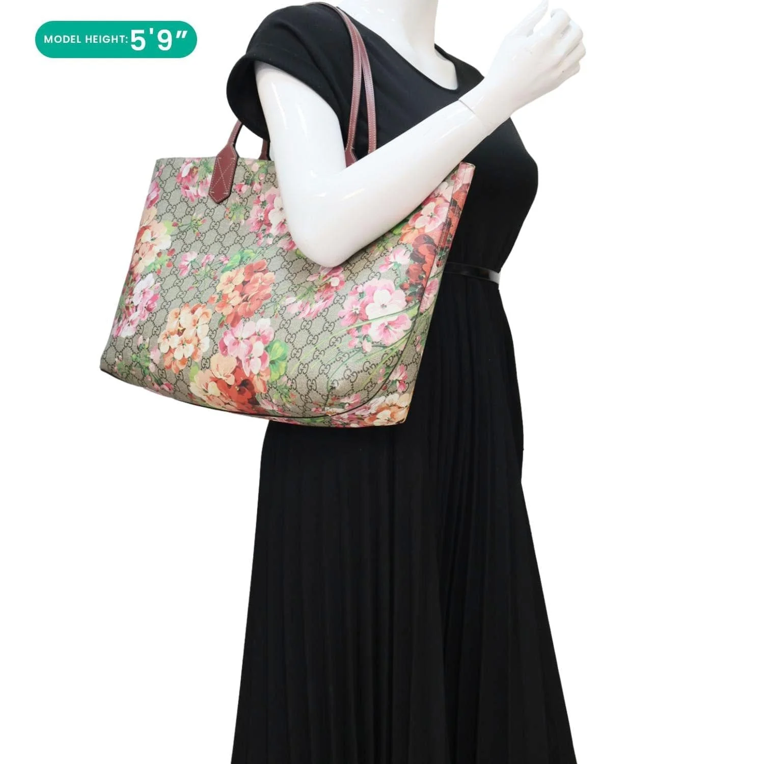 GUCCI Blooms GG Supreme Floral Tote Bag Dry Rose 368568 - Image 2