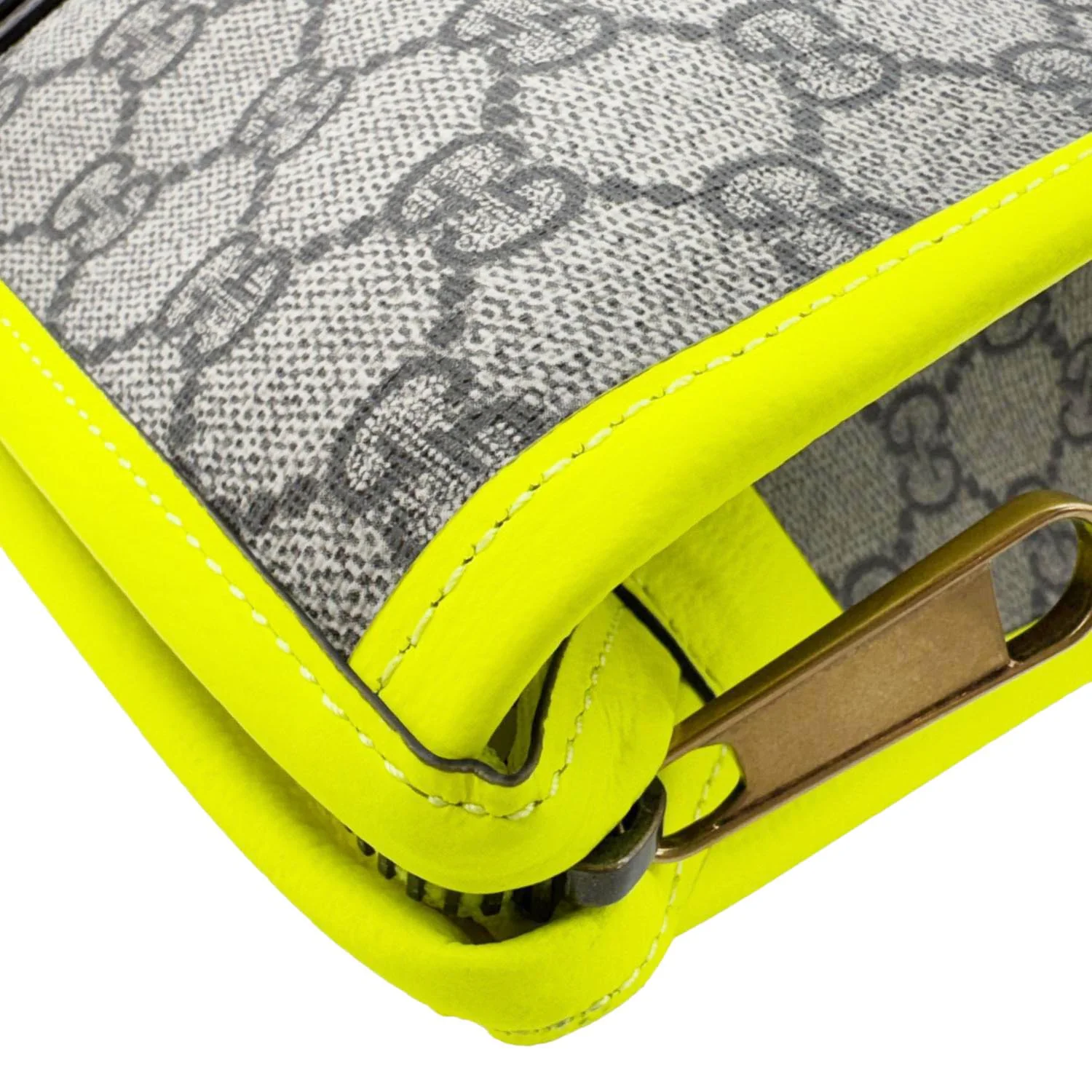 GUCCI Ophidia GG Supreme Toiletry Case Neon Yellow 598234 - Image 7