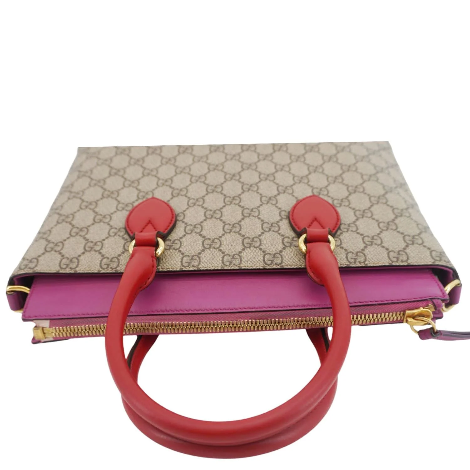 GUCCI GG Small Supreme Canvas Top Zip Crossbody Bag Pink 409534 - Image 4