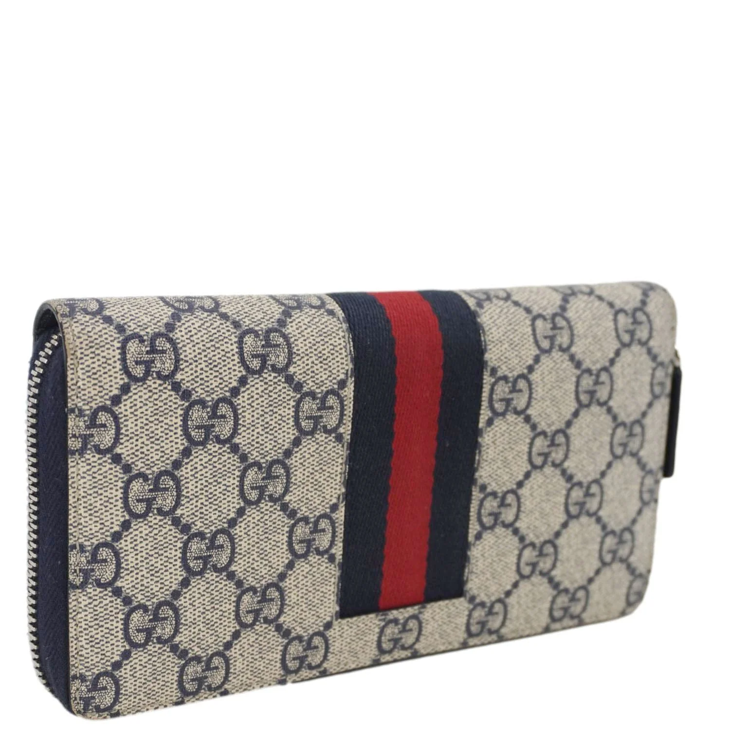 GUCCI GG Supreme Canvas Zip Around Wallet White 408831 - Image 4