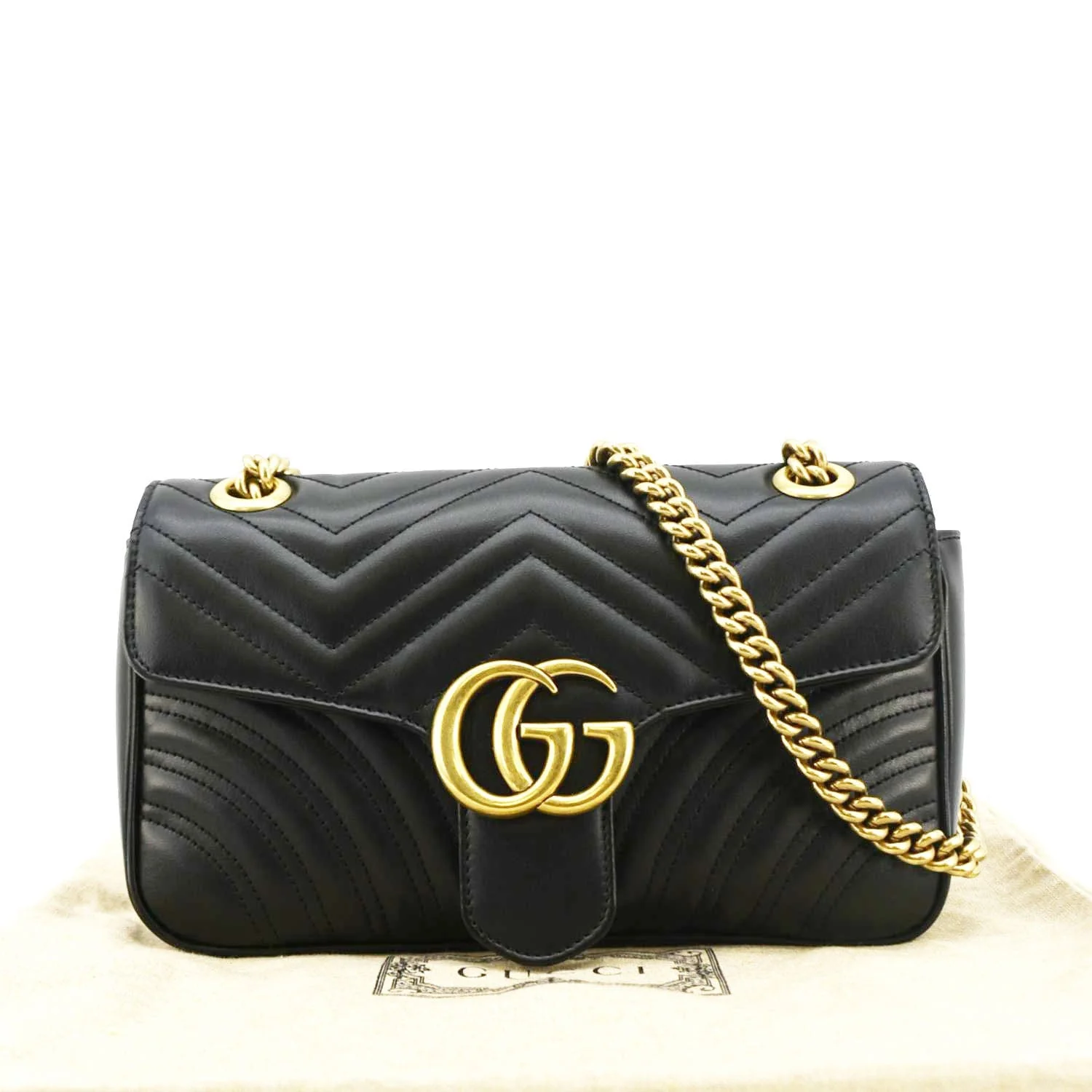 GUCCI GG Marmont Small Matelasse Leather Crossbody Bag Black 443497 - Image 3