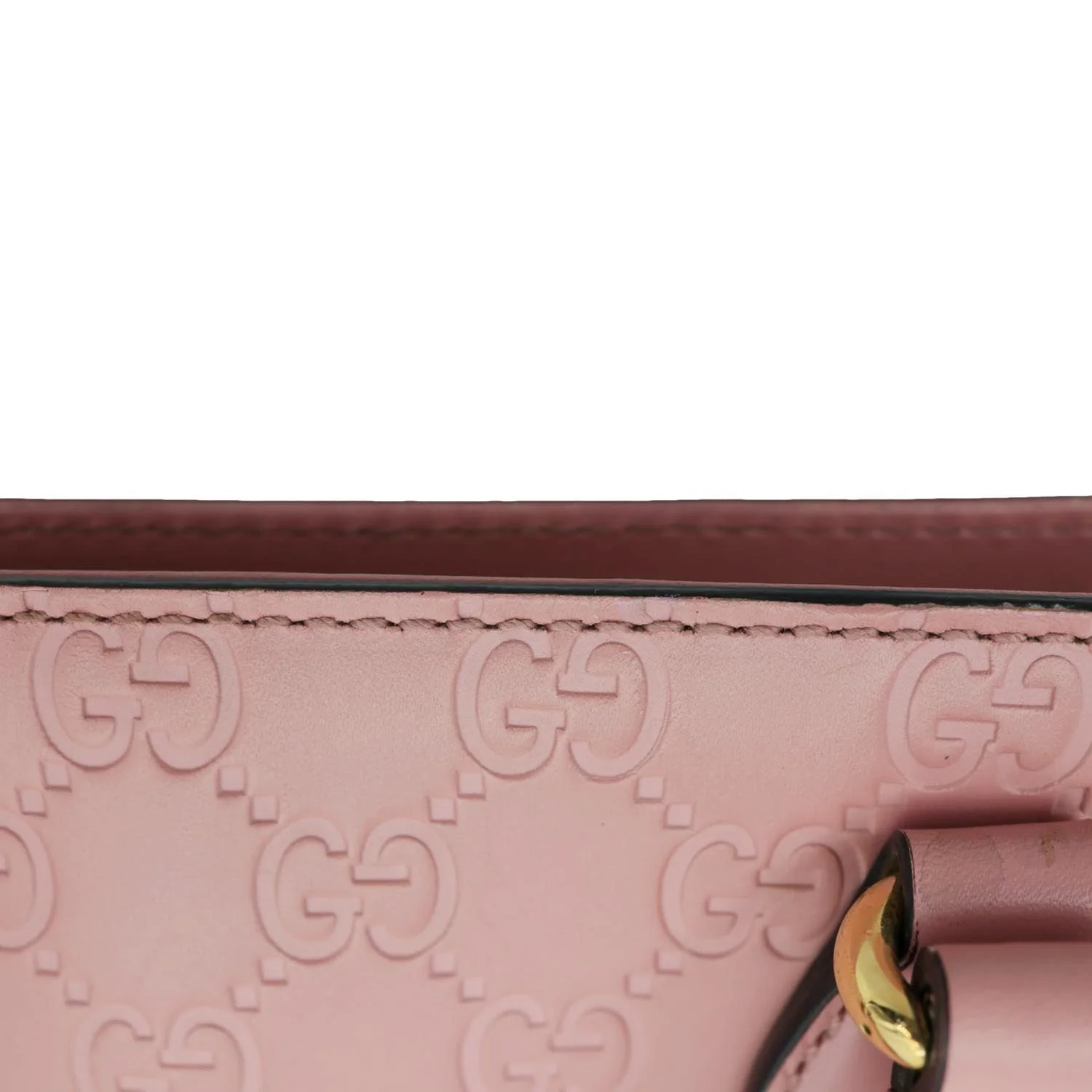 GUCCI Zippered Bucket Small GG Leather Tote Bag Pink 432124 - Image 12