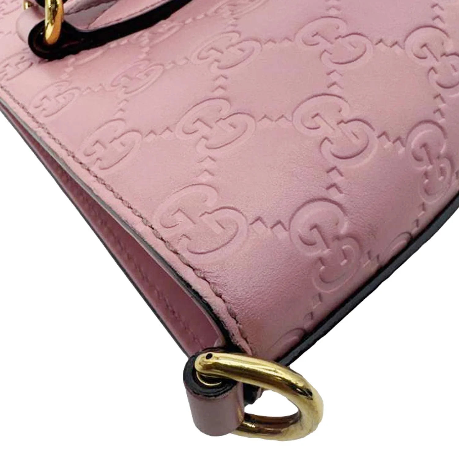 GUCCI Zippered Bucket Small GG Leather Tote Bag Pink 432124 - Image 8