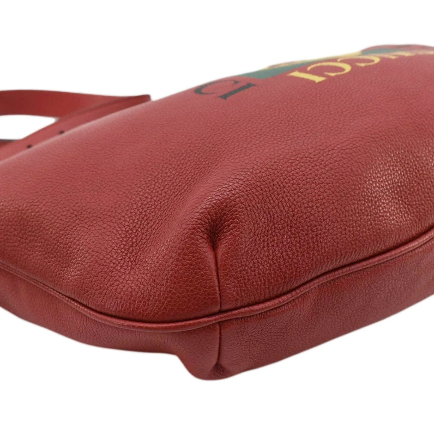 GUCCI Half Moon Logo Calfskin Leather Hobo Shoulder Bag Red 523588 - Image 8