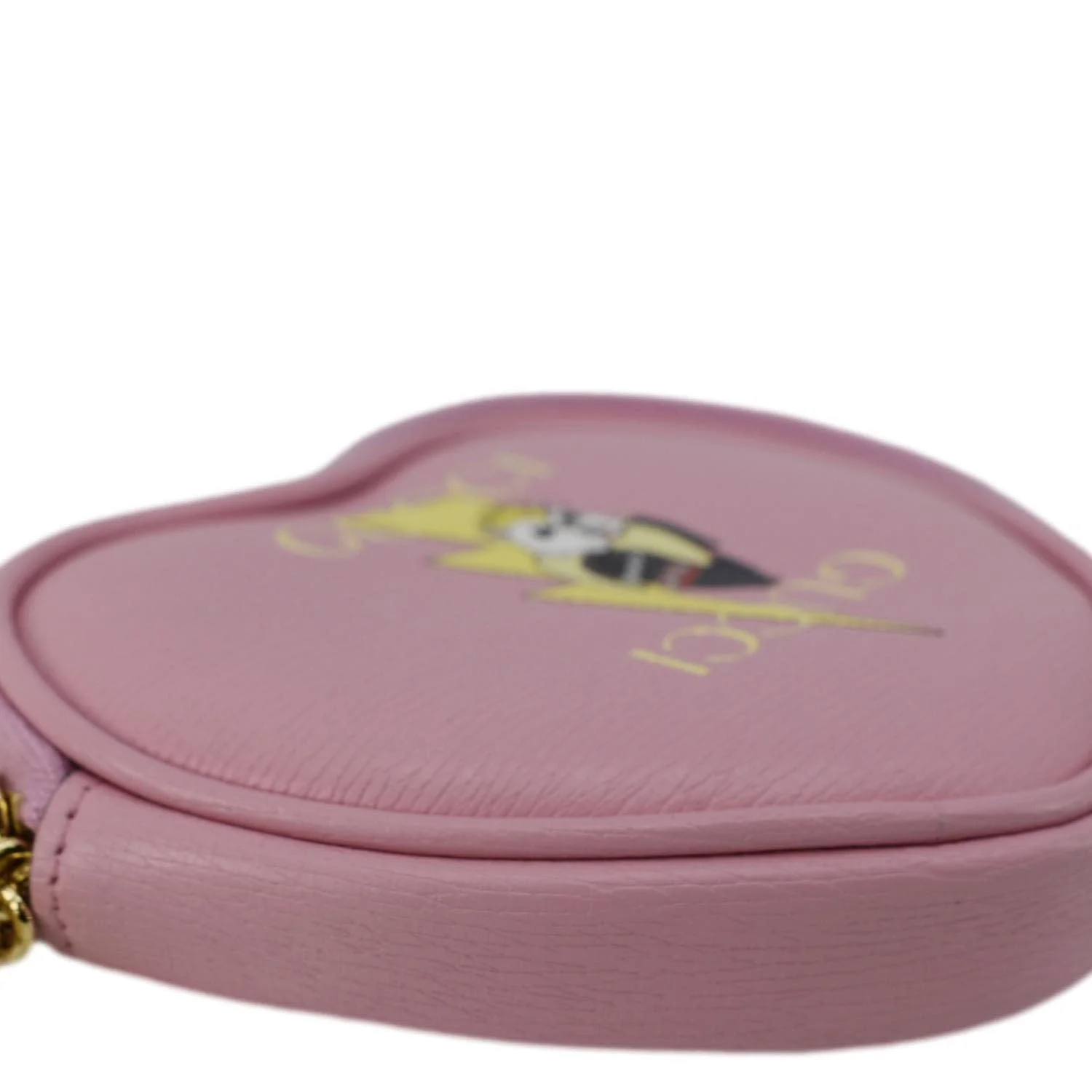 Gucci Bananya Heart Print Leather Coin Case Pink 701062 - Image 8
