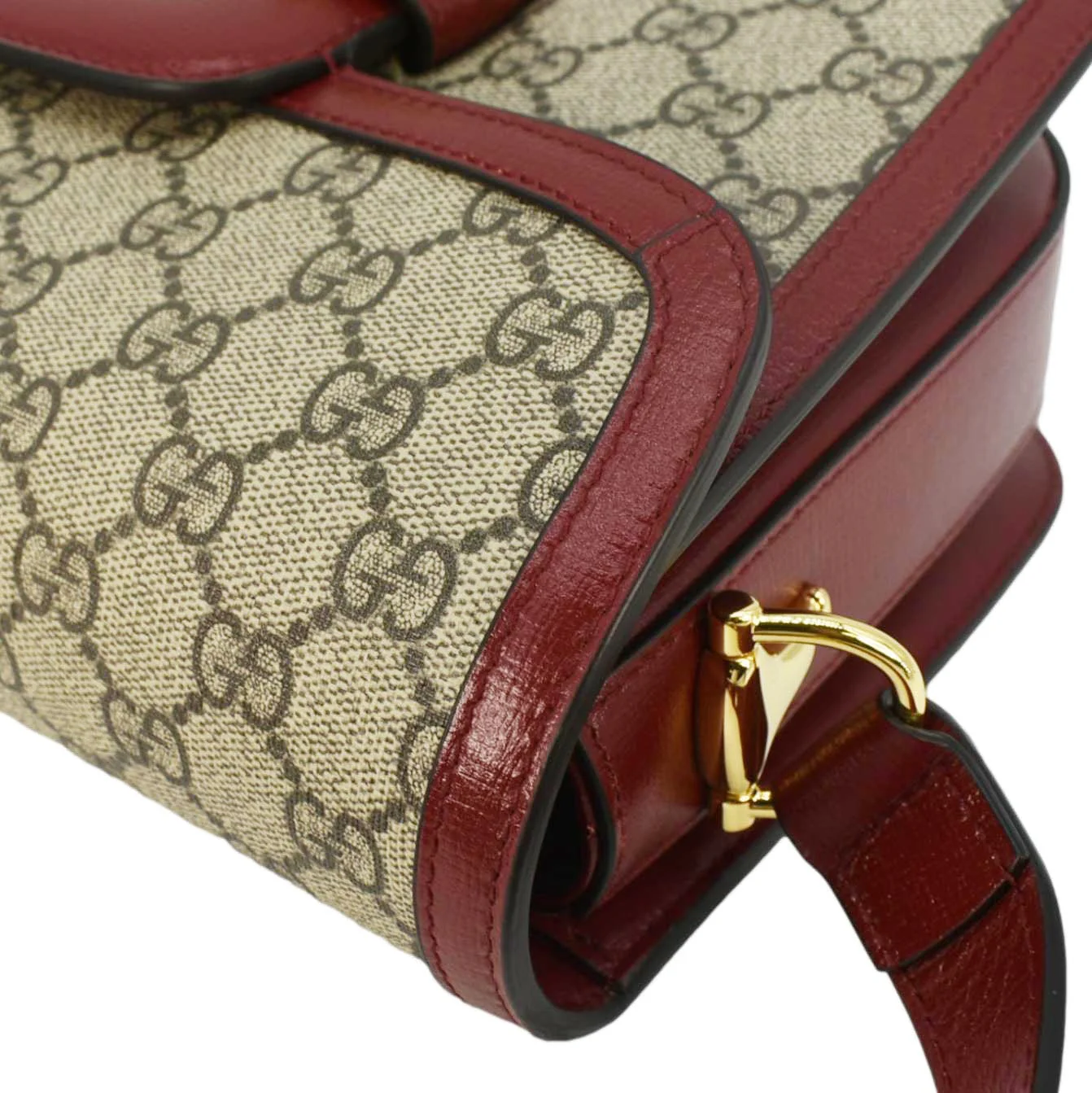 GUCCI Horsebit 1955 GG Supreme Canvas Shoulder Bag Beige 602204 - Image 6