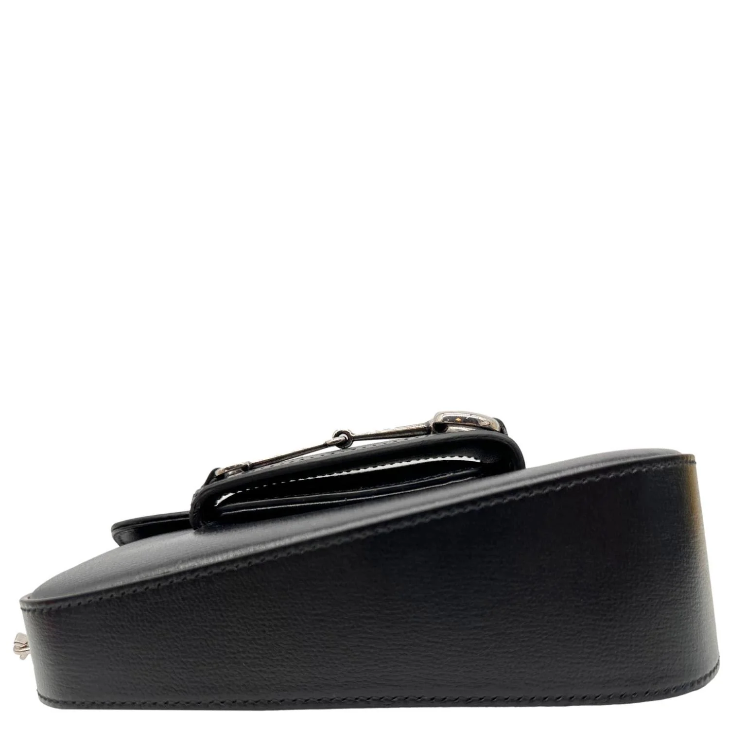 GUCCI Horsebit 1955 Asymmetric Mini Leather Shoulder Bag Black 774209 - Image 10