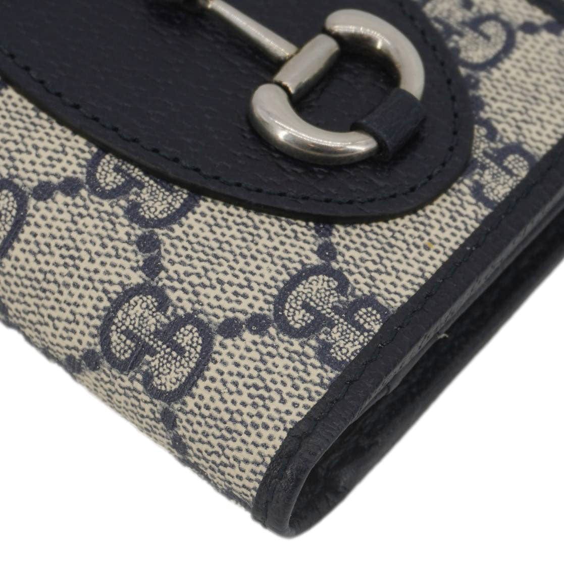 GUCCI Horsebit 1955 GG Supreme Canvas Card Case Wallet Beige 621887 - Image 5
