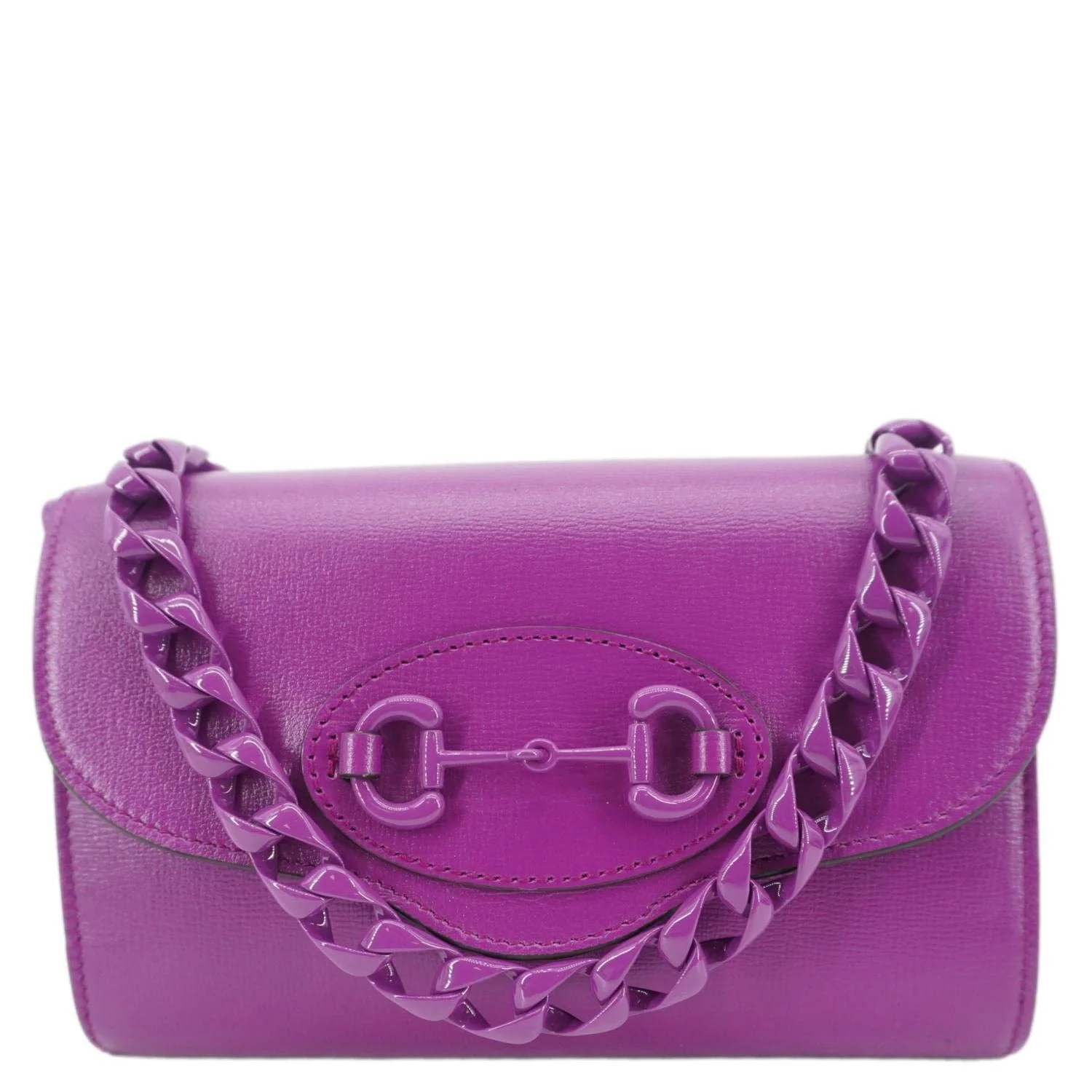 GUCCI Horsebit 1955 mini Leather Shoulder Bag Purple 724713 - Image 4