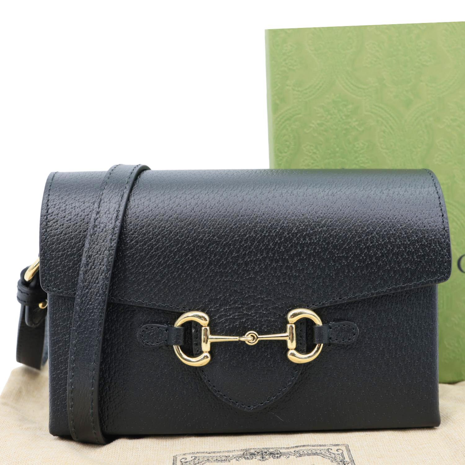 GUCCI Horsebit 1955 Flap Leather Shoulder Bag Black 732314 - Image 3