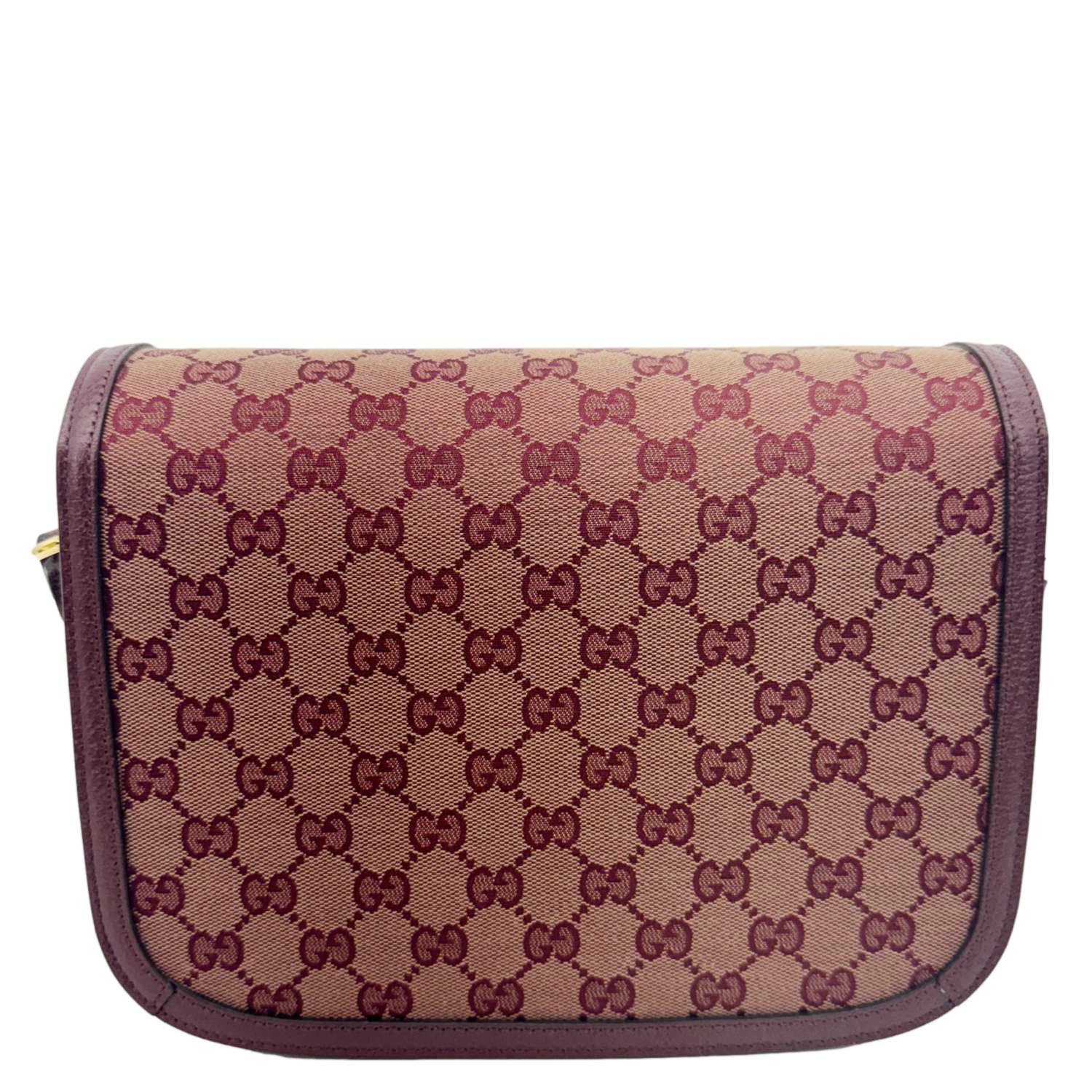 GUCCI Horsebit 1955 Medium GG Supreme Canvas Shoulder Bag Sahara Rubino 602204 - Image 5