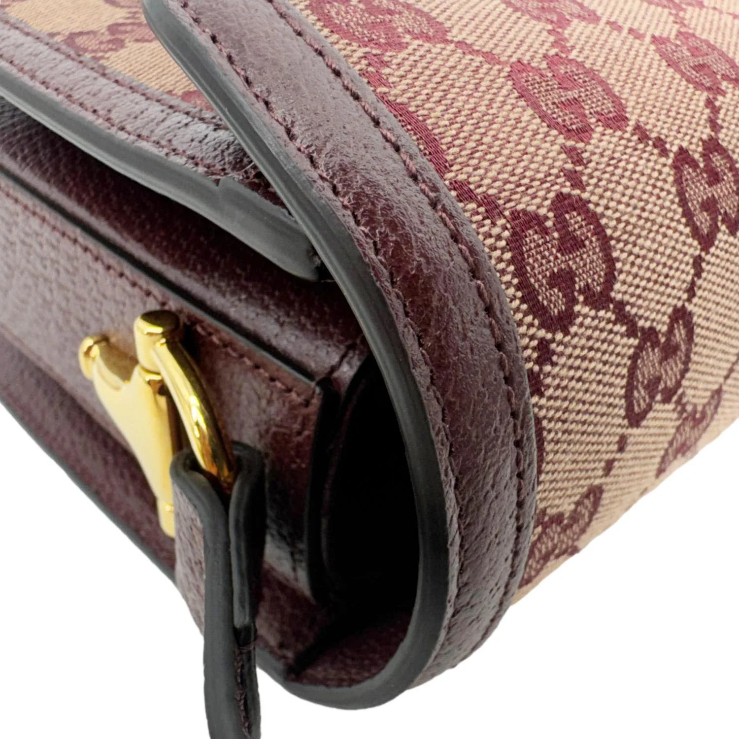 GUCCI Horsebit 1955 Medium GG Supreme Canvas Shoulder Bag Sahara Rubino 602204 - Image 7