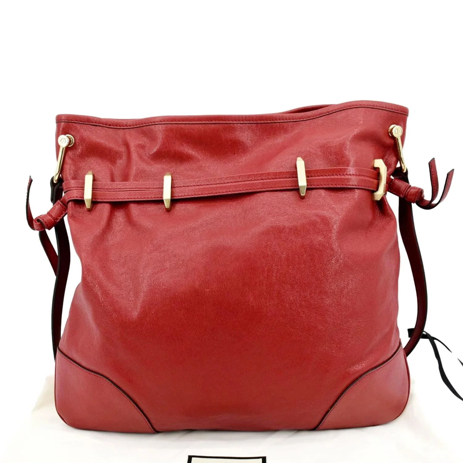 GUCCI Horsebit 1955 Leather Messenger Bag Red 602089 - Image 3