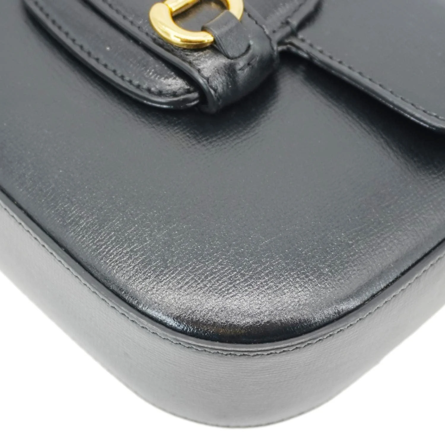 GUCCI Horsebit 1955 Flap Mini Leather Shoulder Bag Black 658574 - Image 8
