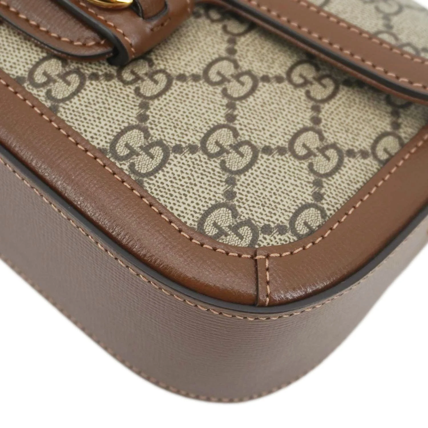 GUCCI Horsebit 1955 Small GG Supreme Canvas Shoulder Bag Beige 735178 - Image 11