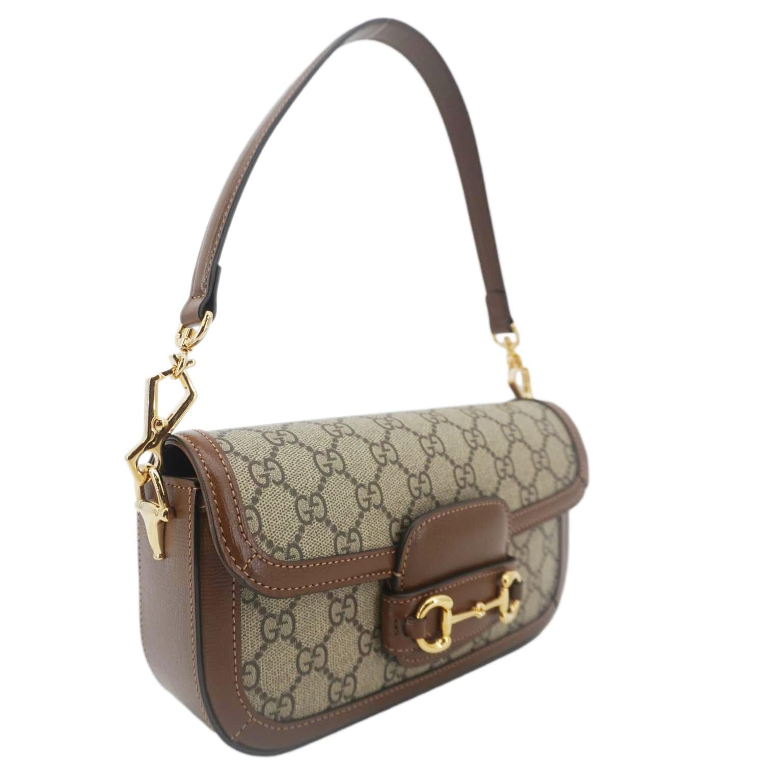 GUCCI Horsebit 1955 Small GG Supreme Canvas Shoulder Bag Beige 735178 - Image 6