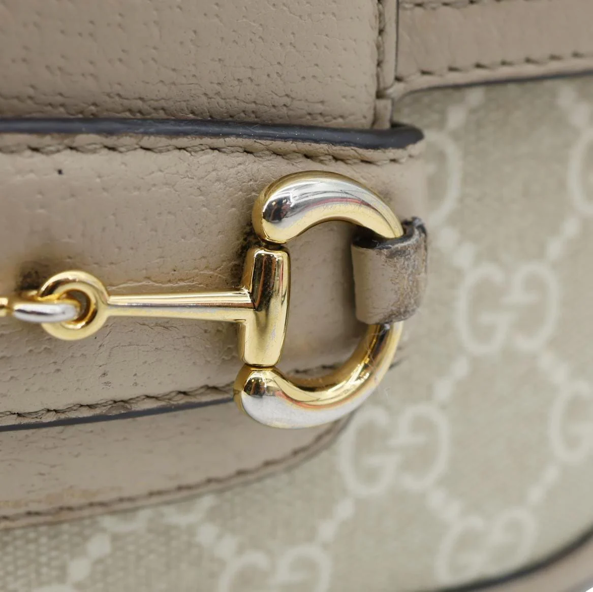 GUCCI Horsebit 1955 Flap Small GG Supreme Canvas Shoulder Bag Beige 658574 - Image 12