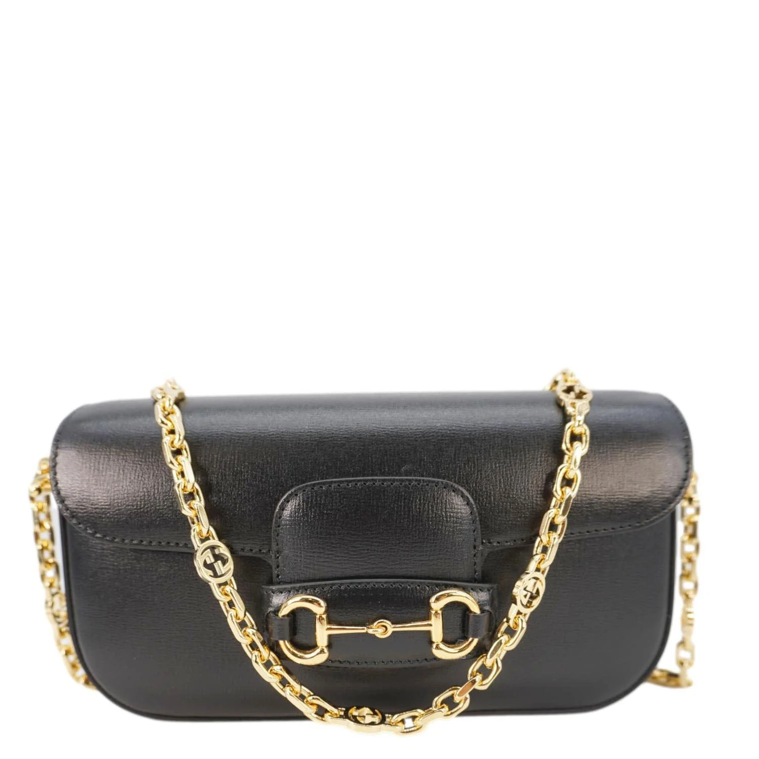 GUCCI Horsebit 1955 Small Leather Shoulder Bag Black 735178 - Image 4