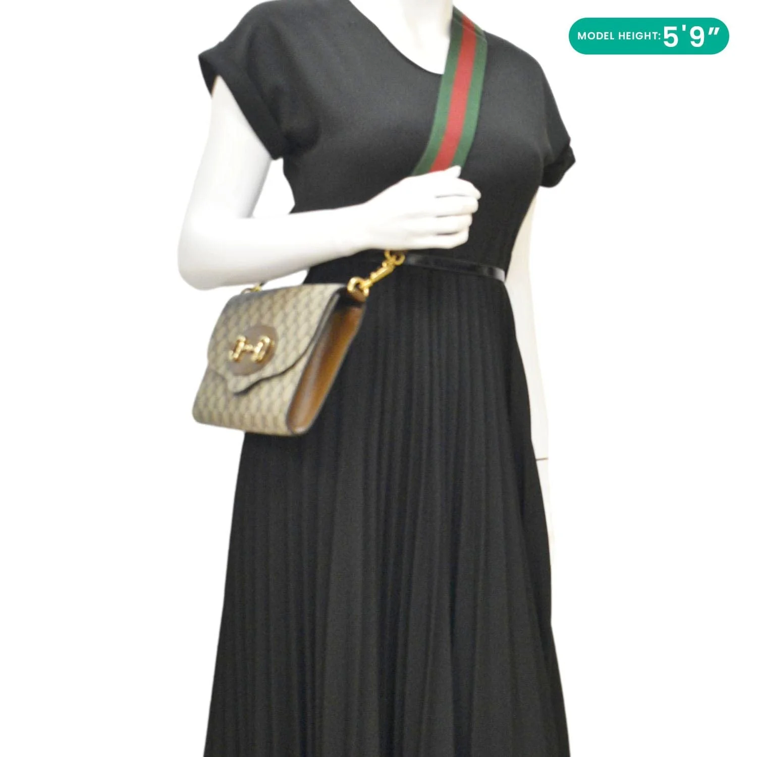 GUCCI Horsebit 1955 Small GG Supreme Canvas Shoulder Bag Beige 677286 - Image 2