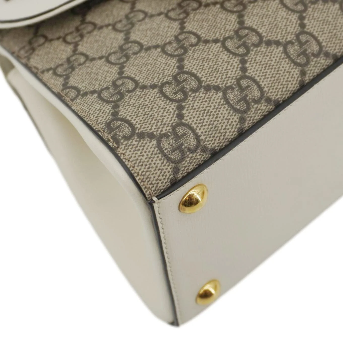 GUCCI Horsebit 1955 Small GG Supreme Canvas Top Handle Shoulder Bag Beige 703848 - Image 9