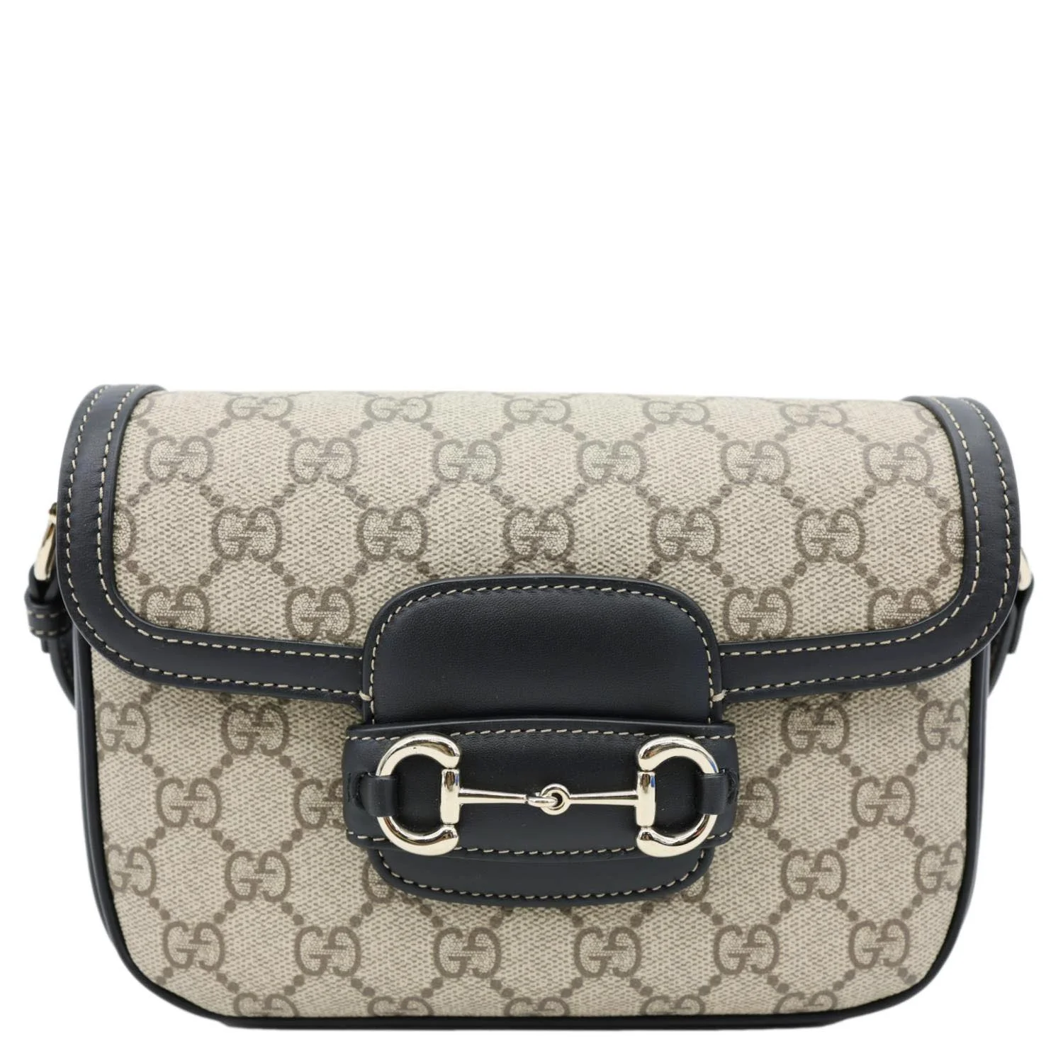 GUCCI Horsebit 1955 GG Supreme Canvas Shoulder Bag Beige 602204 - Image 3