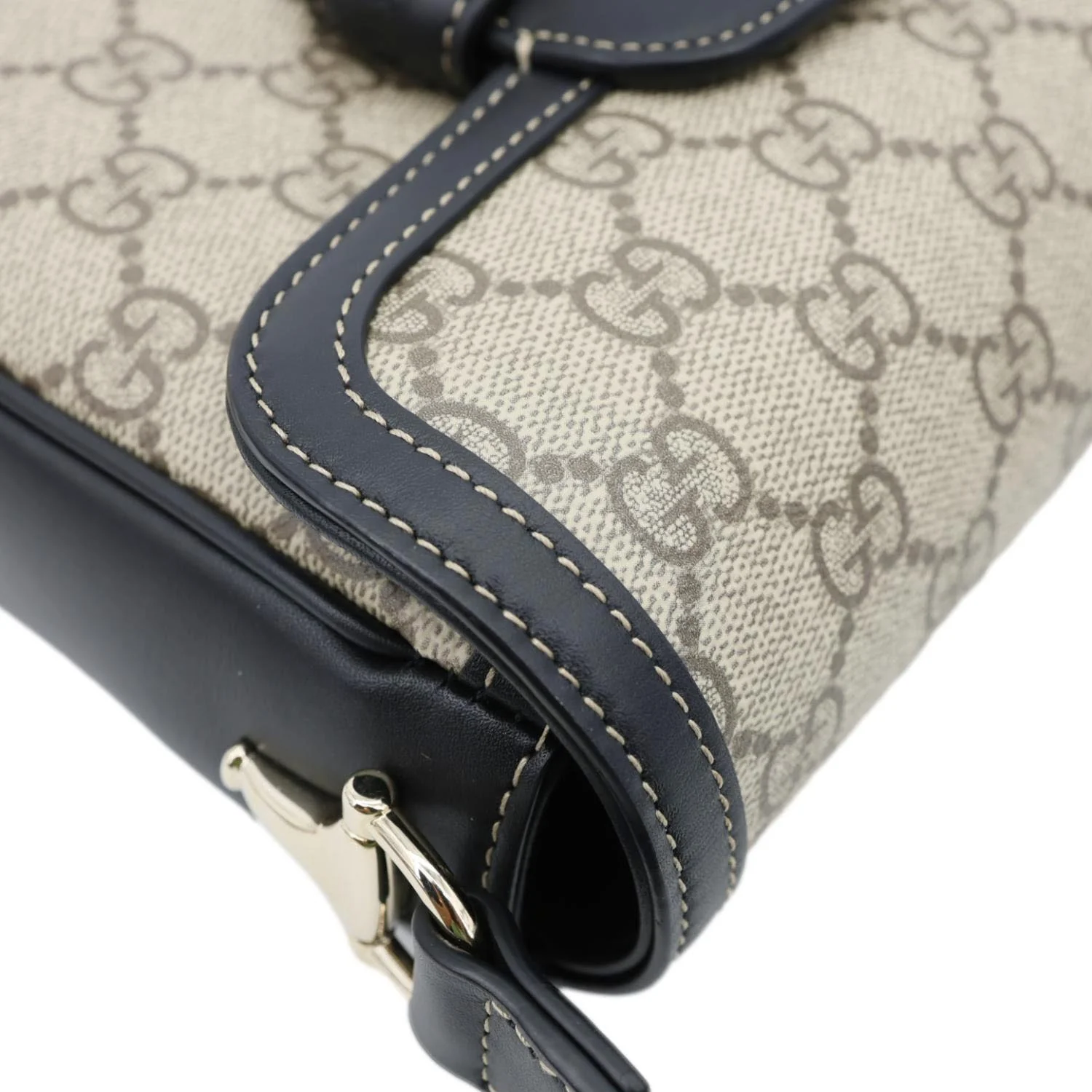 GUCCI Horsebit 1955 GG Supreme Canvas Shoulder Bag Beige 602204 - Image 7
