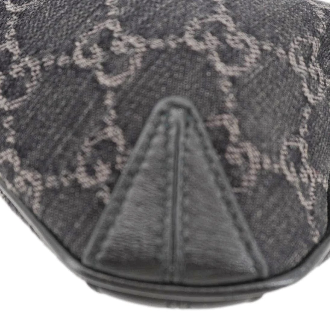 GUCCI Horsebit Slim Small GG Monogram Denim Hobo Shoulder Bag Black 774719 - Image 8
