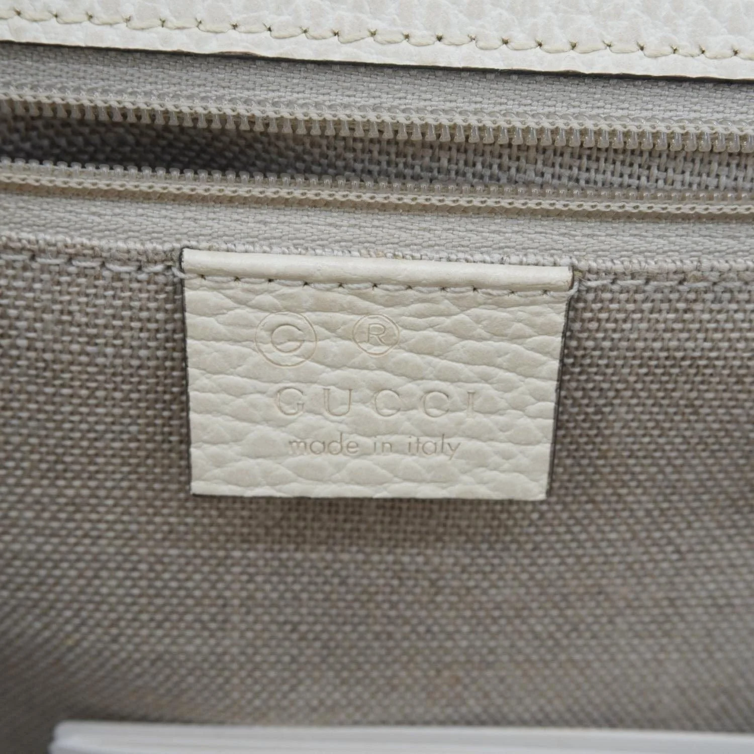 GUCCI Interlocking GG Medium Calfskin Leather Shoulder Bag Off White 510303 - Image 14