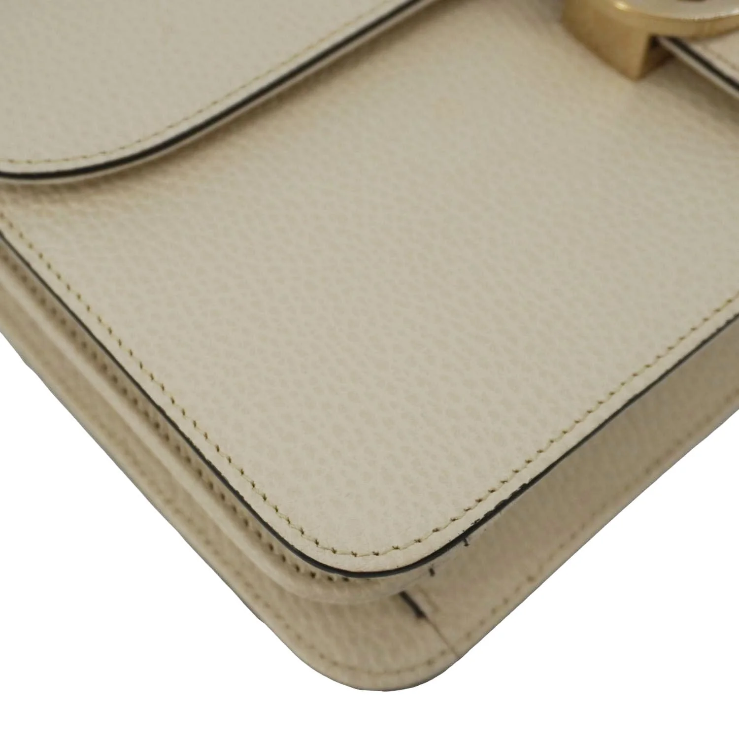 GUCCI Interlocking GG Medium Calfskin Leather Shoulder Bag Off White 510303 - Image 8