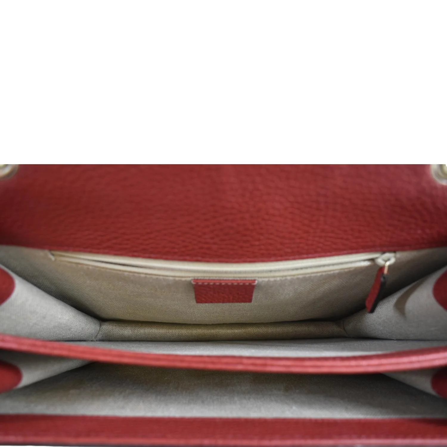 GUCCI Interlocking GG Calfskin Leather Crossbody Bag Red 510303 - Image 10