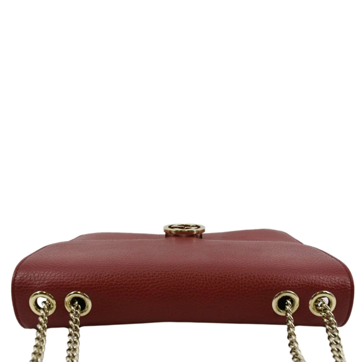 GUCCI Interlocking GG Calfskin Leather Crossbody Bag Red 510303 - Image 4