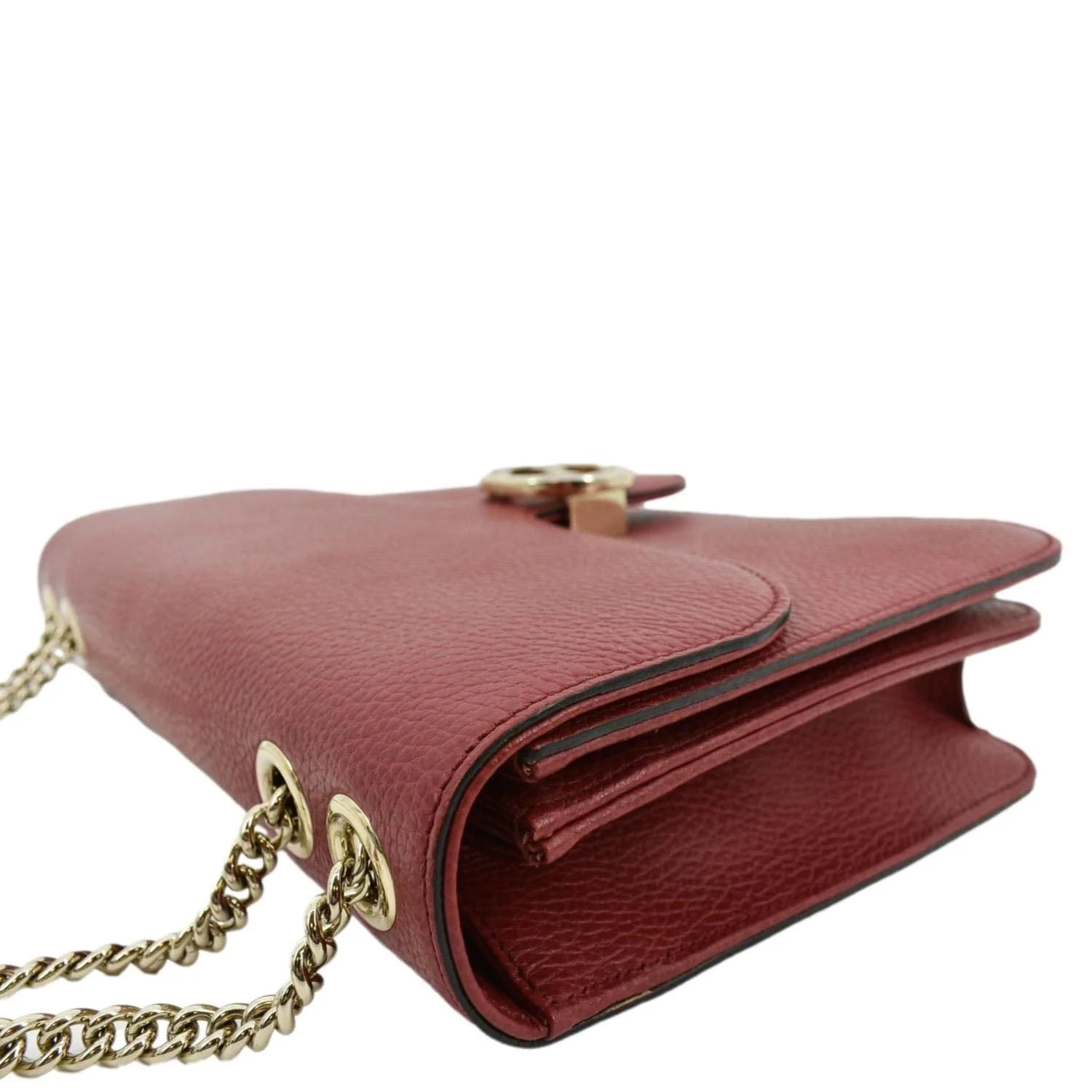 GUCCI Interlocking GG Calfskin Leather Crossbody Bag Red 510303 - Image 5