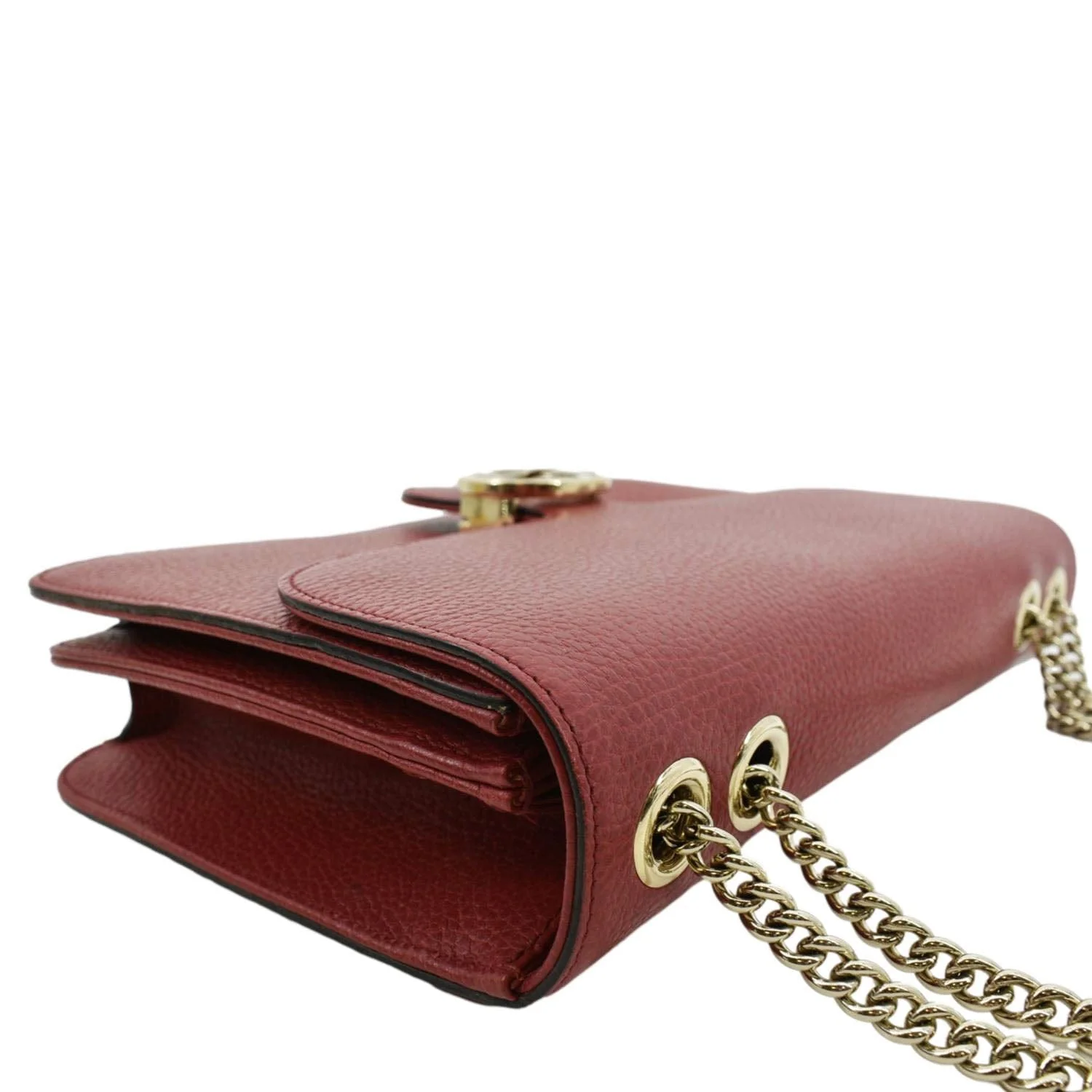 GUCCI Interlocking GG Calfskin Leather Crossbody Bag Red 510303 - Image 6