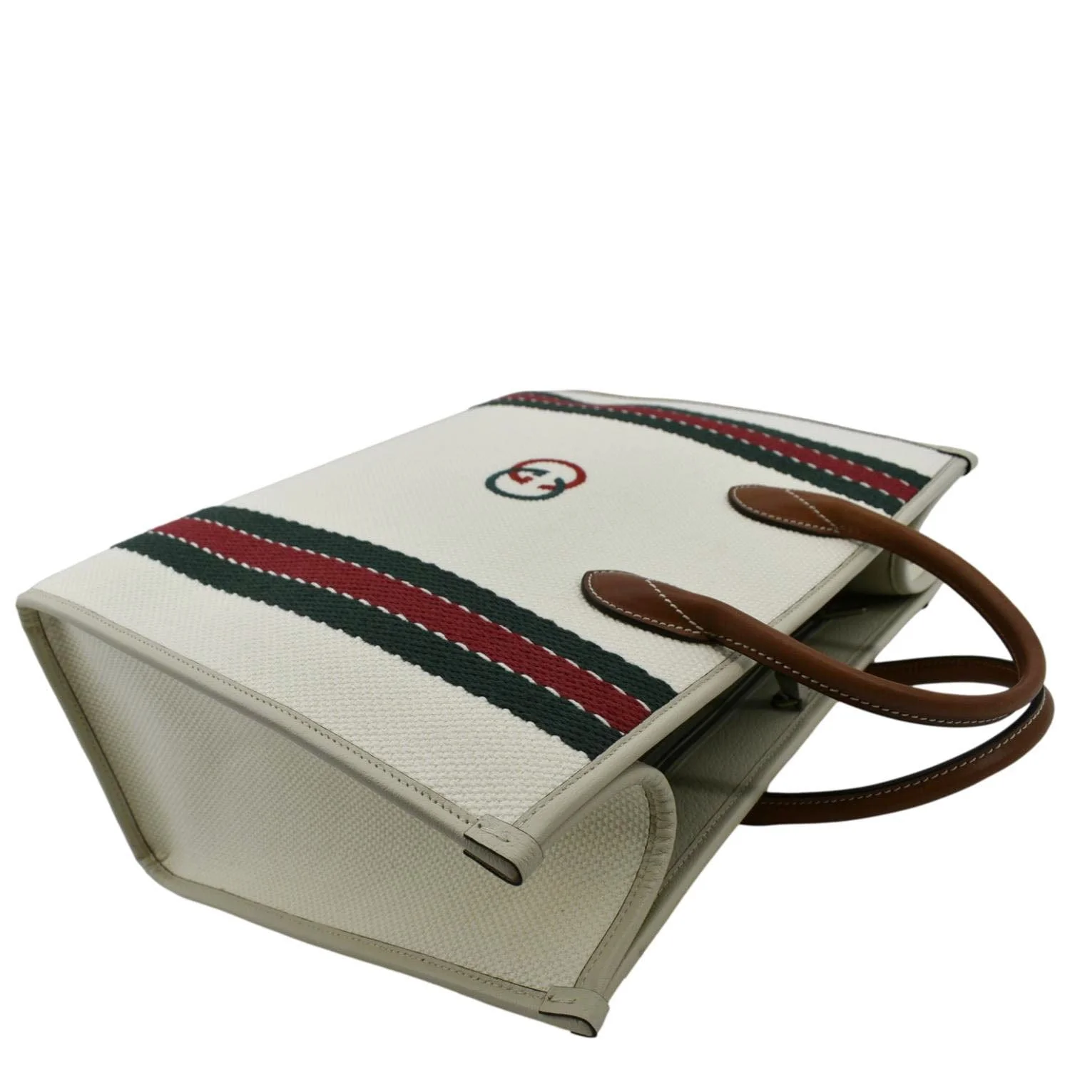 GUCCI GG Interlocking Canvas Web Shoulder Bag White 701733 - Image 6