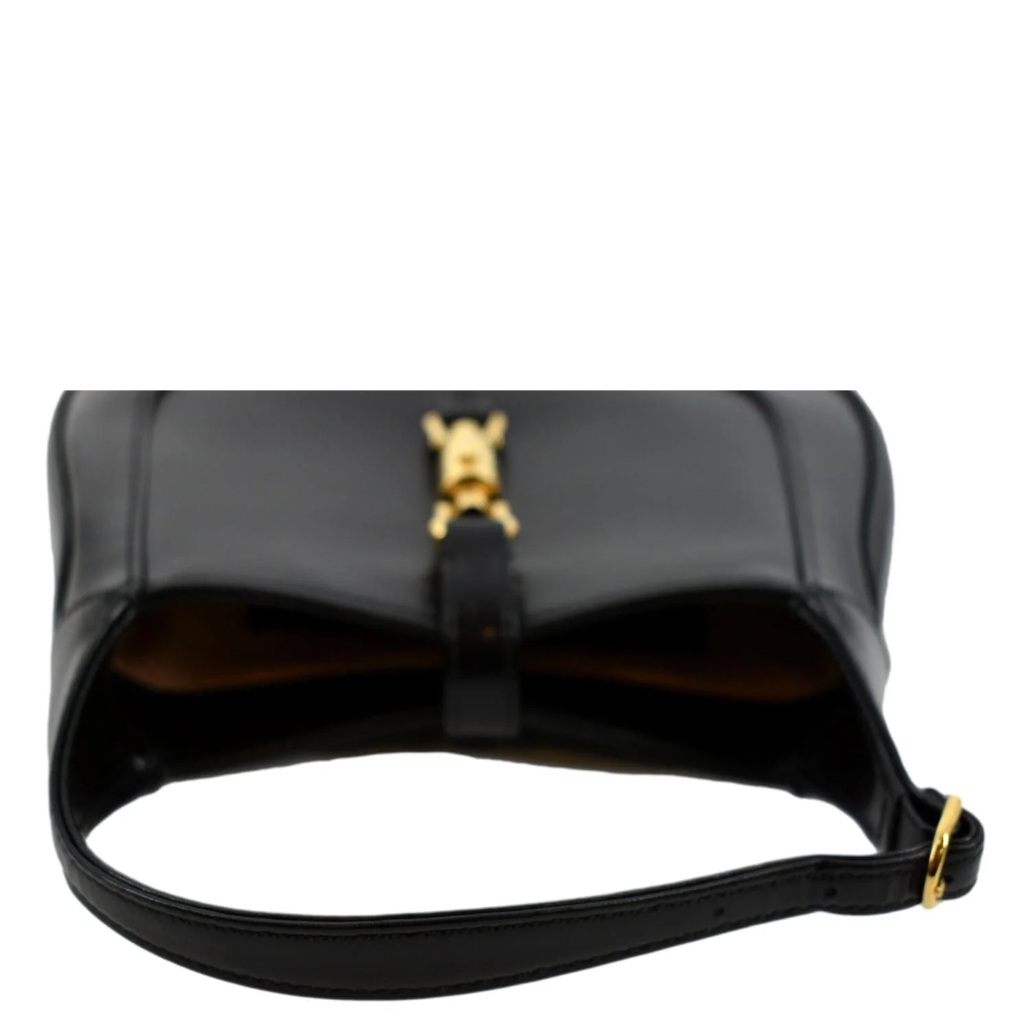 GUCCI Jackie 1961 Leather Shoulder Bag Black 637091 - Image 5