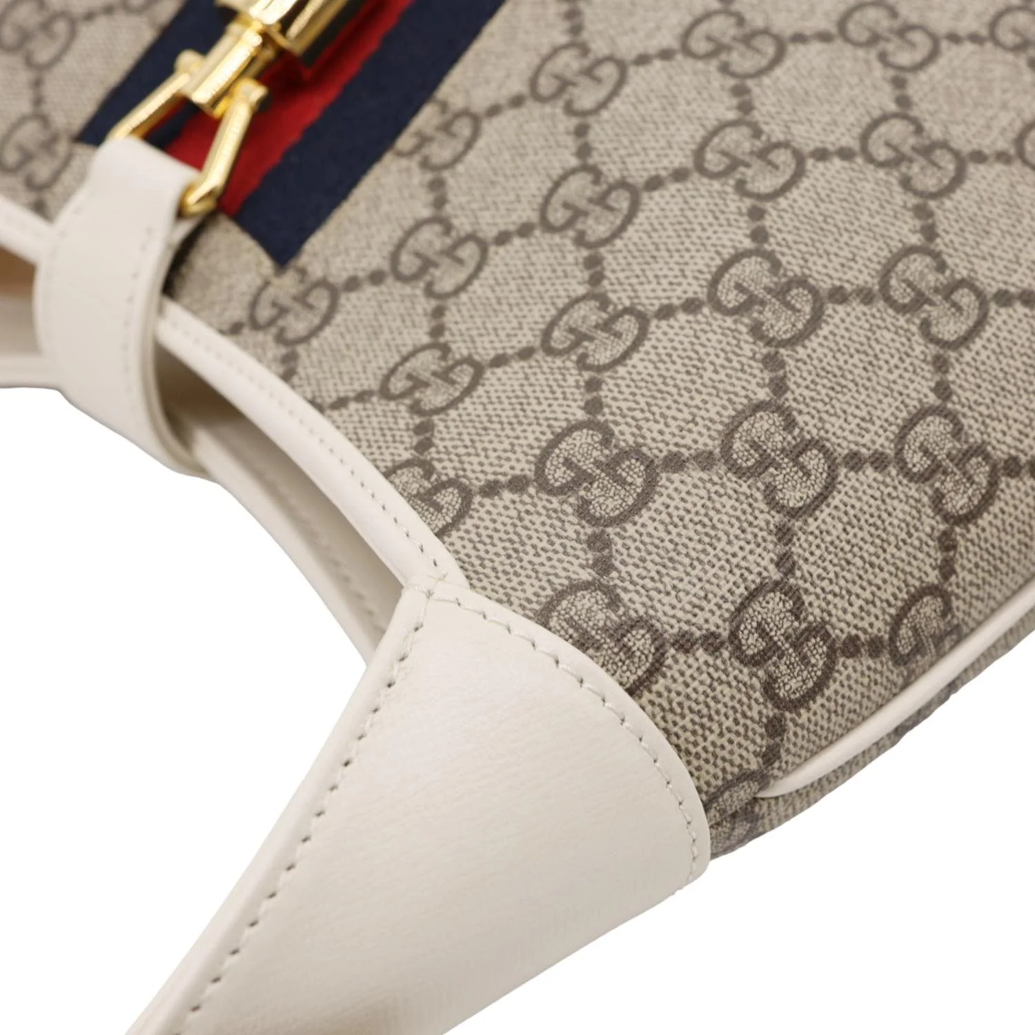 GUCCI Jackie 1961 Medium GG Supreme Canvas Hobo Bag White 636706 - Image 7