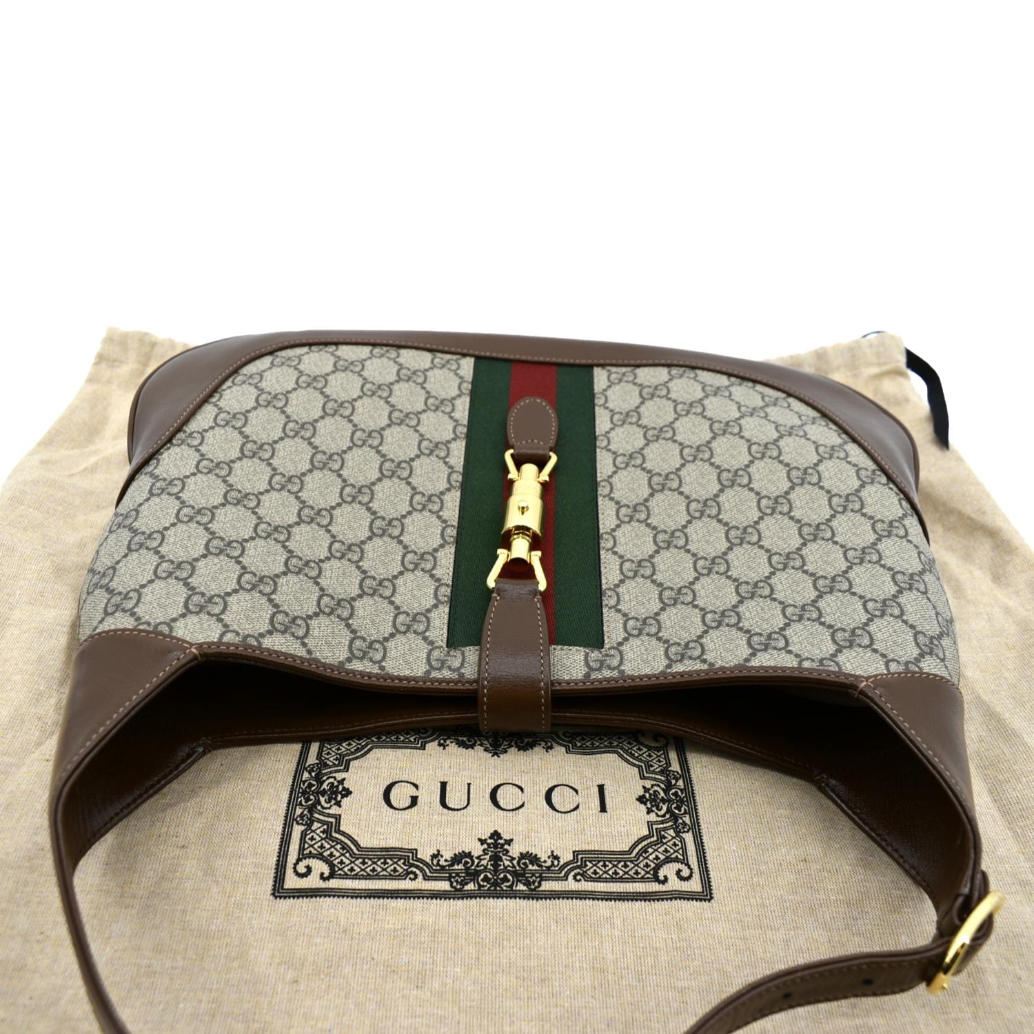 GUCCI Jackie 1961 Medium GG Monogram Canvas Crossbody Bag Beige 636710 - Image 4