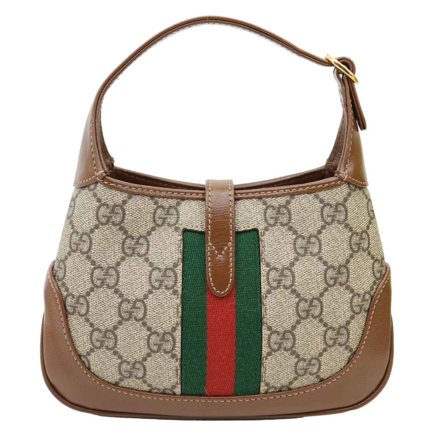 GUCCI Jackie 1961 Mini GG Supreme Canvas Hobo Shoulder Bag Brown 637092 - Image 5