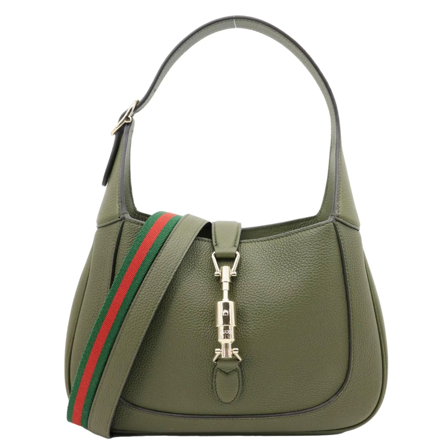 GUCCI Jackie 1961 Medium Leather Shoulder Bag Forest Green 810232