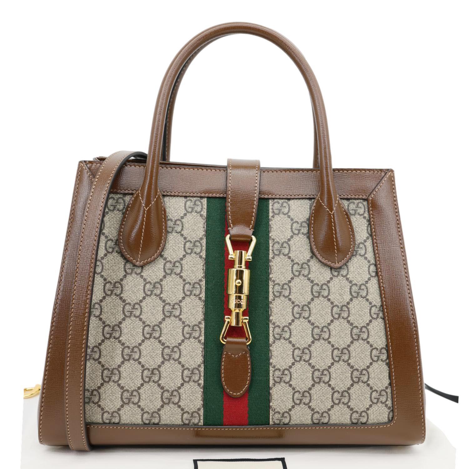 GUCCI Jackie 1961 Medium Web GG Supreme Canvas Tote Bag Beige 649016 - Image 3