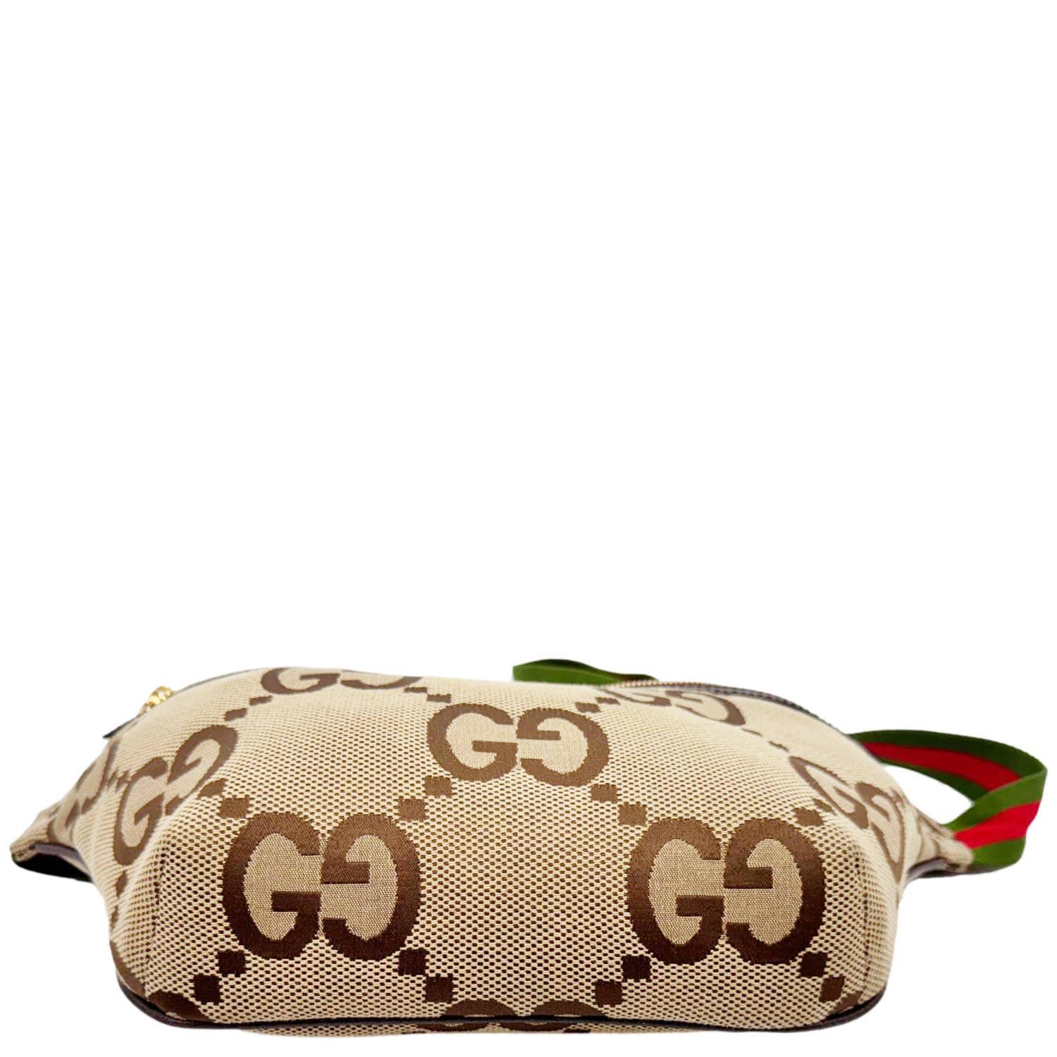 GUCCI Jumbo GG Canvas Leather Belt Bag Brown 696031 - Image 11