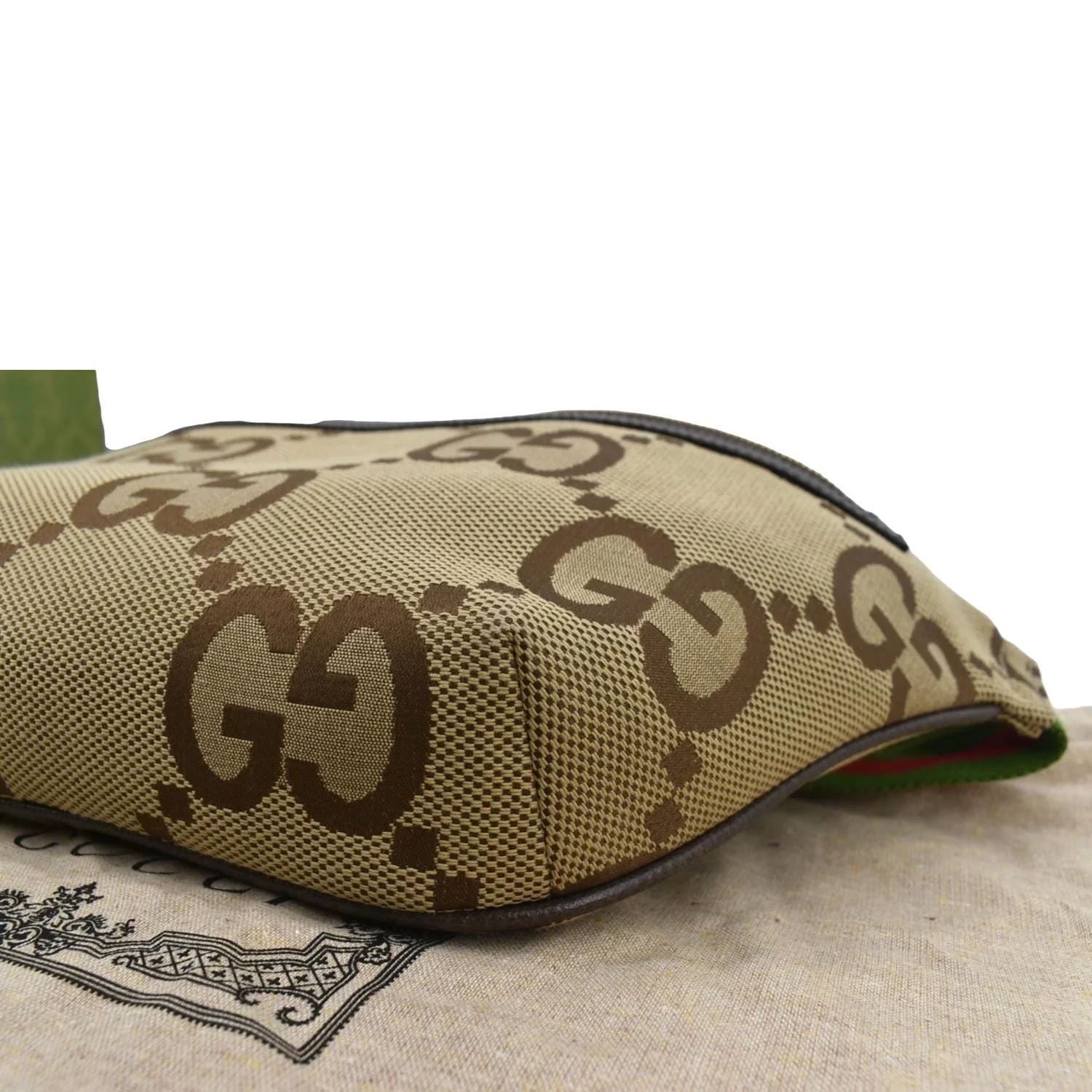GUCCI Jumbo GG Canvas Leather Belt Bag Camel 696031 - Image 7