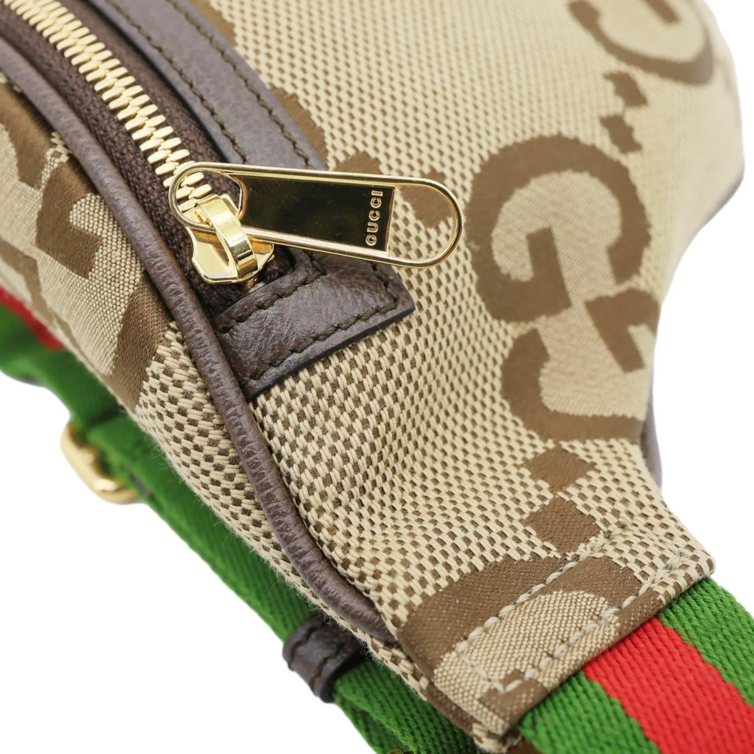 GUCCI Jumbo GG Canvas Leather Belt Bag Brown 696031 - Image 7