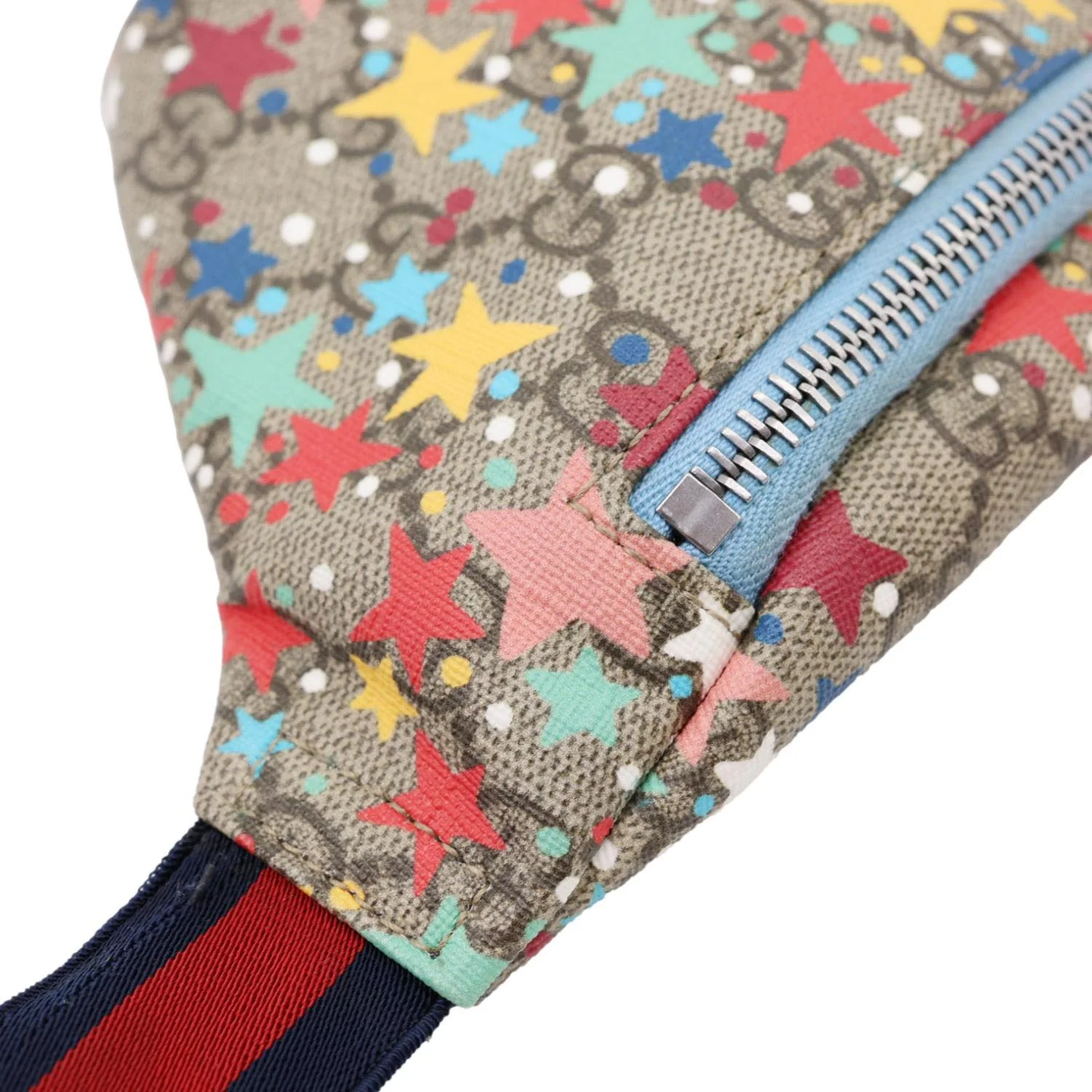 GUCCI Kids Web GG Supreme Stars Canvas Belt Bag Beige 502095 - Image 7