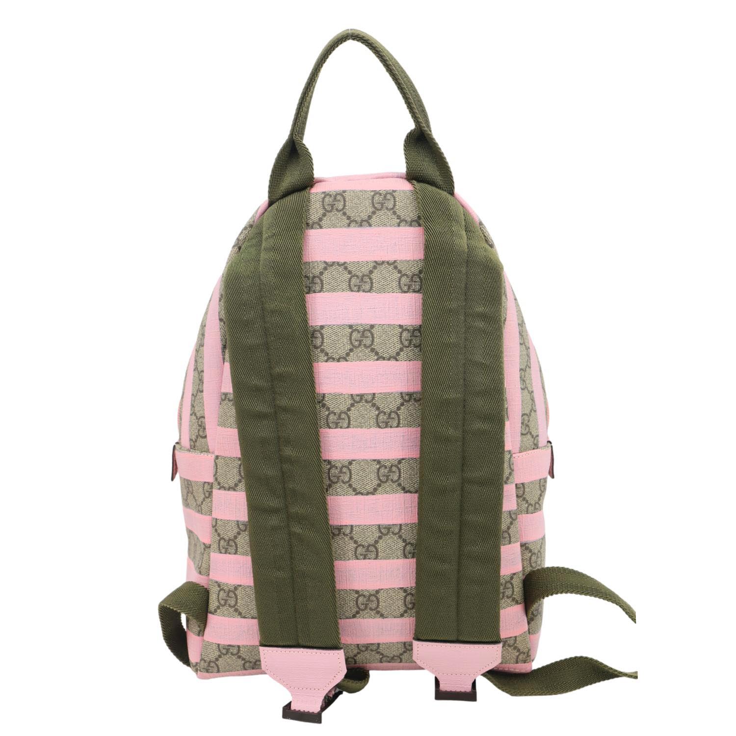 GUCCI Striped Kids GG Supreme Canvas Backpack Pink 271327 - Image 3