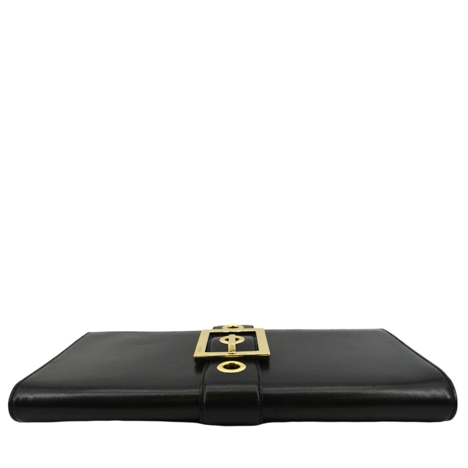 GUCCI Lady Buckle Leather Clutch Black 323653 - Image 3