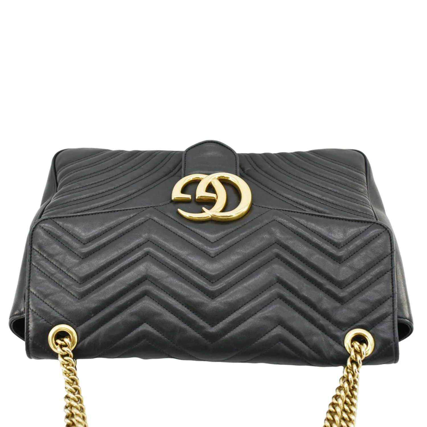 GUCCI GG Marmont Large Matelasse Leather Shoulder Bag Black 498090 - Image 4