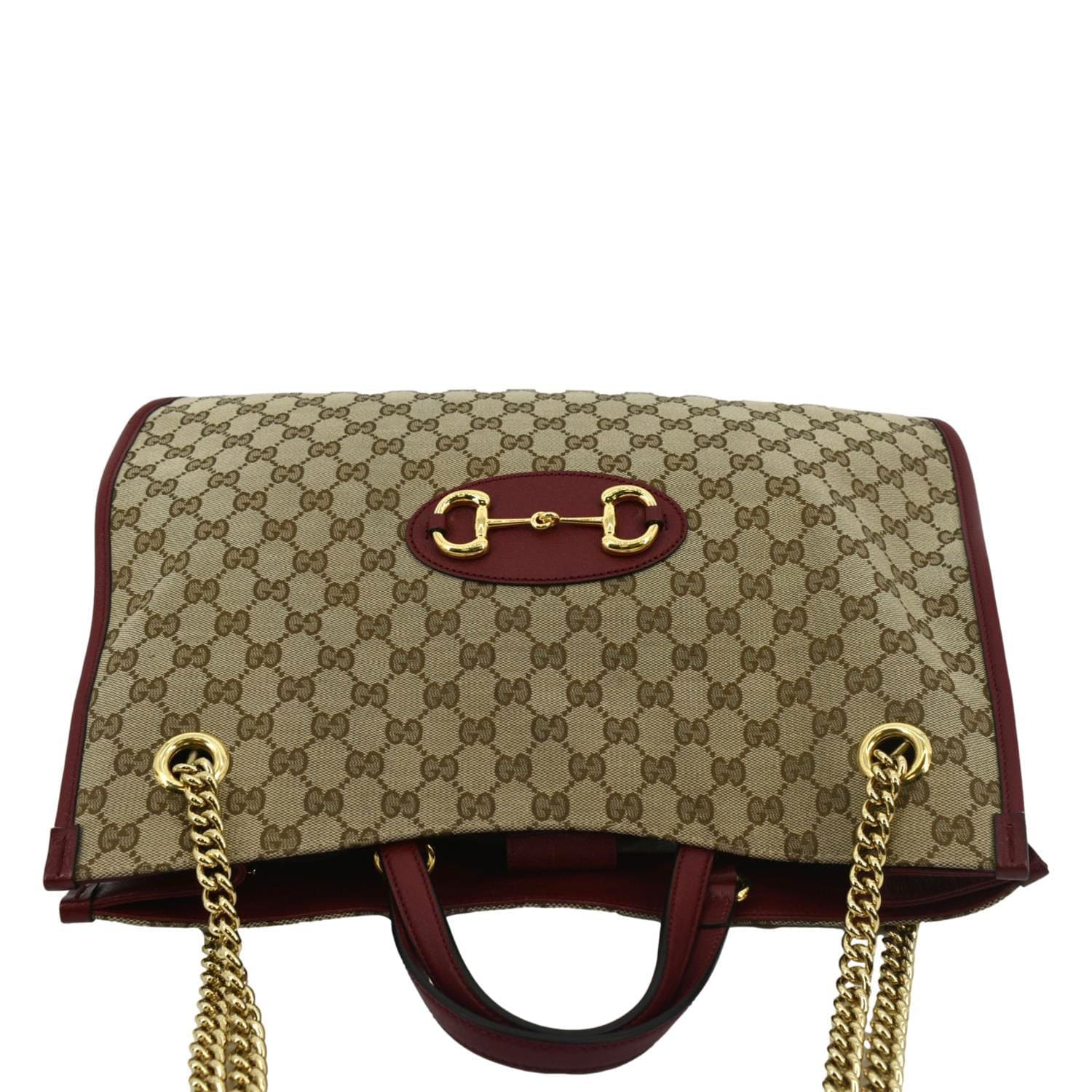 GUCCI Large Horsebit 1955 GG Supreme Canvas Shoulder Bag Red 623695 - Image 5