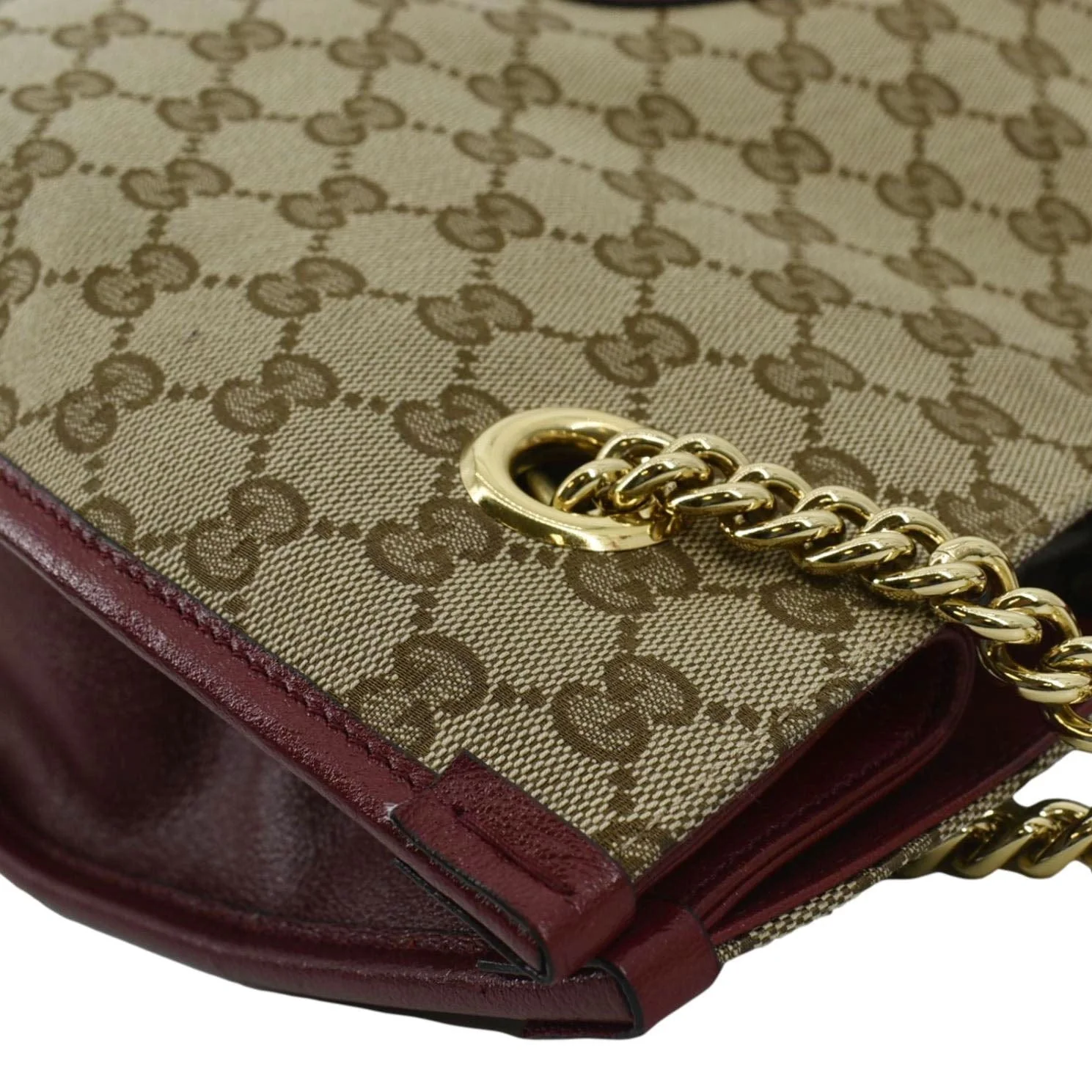 GUCCI Large Horsebit 1955 GG Supreme Canvas Shoulder Bag Red 623695 - Image 6